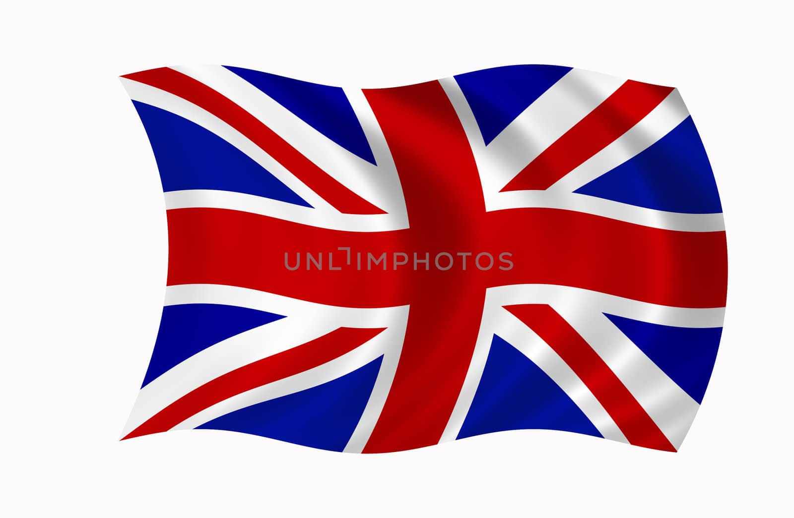 The Union Jack flag blowing in the wind.