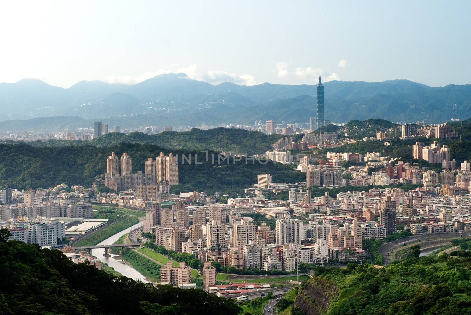 It is a beautiful cityscape in Taipei of Taiwan.