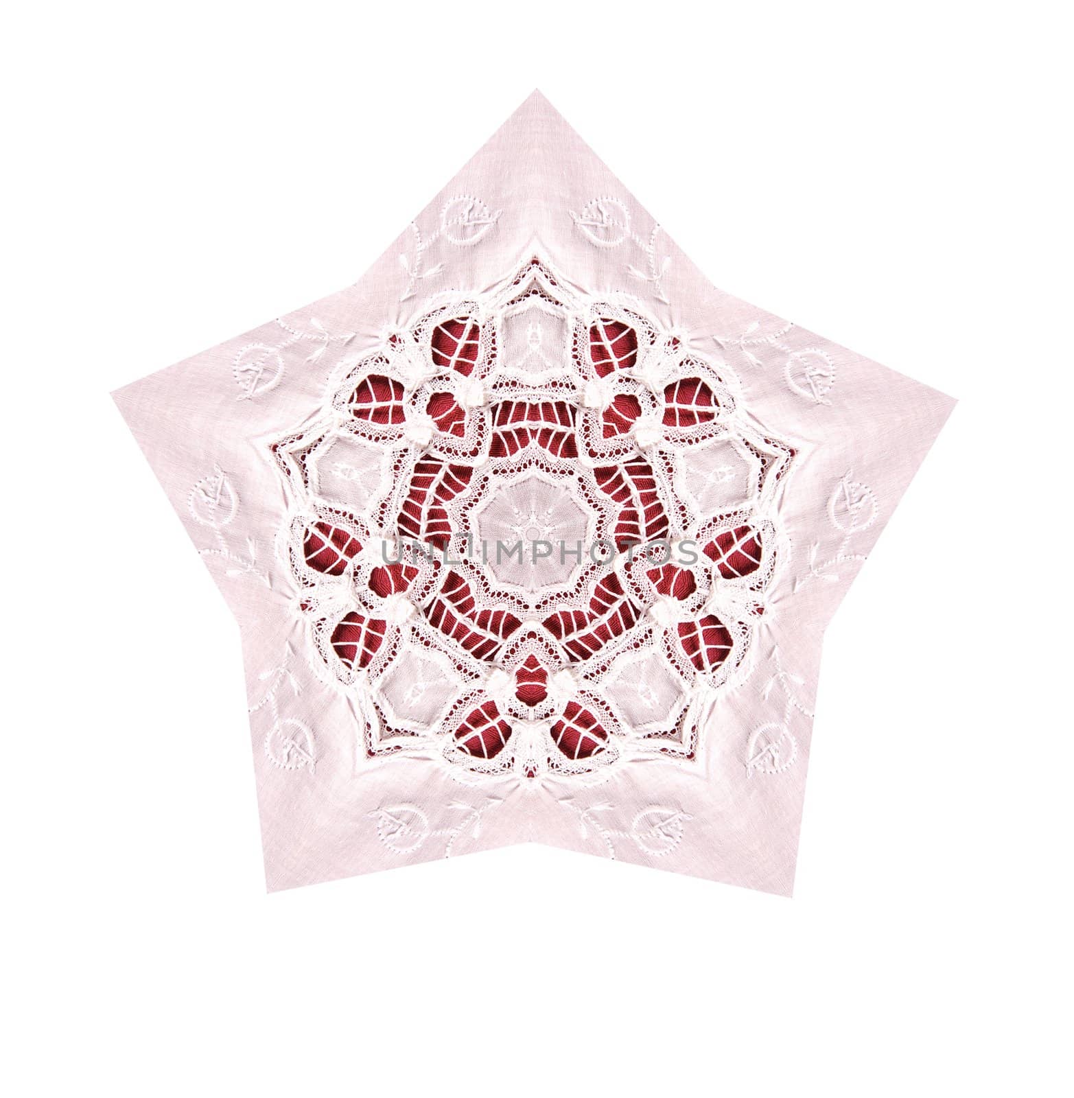 lace star on red and pink