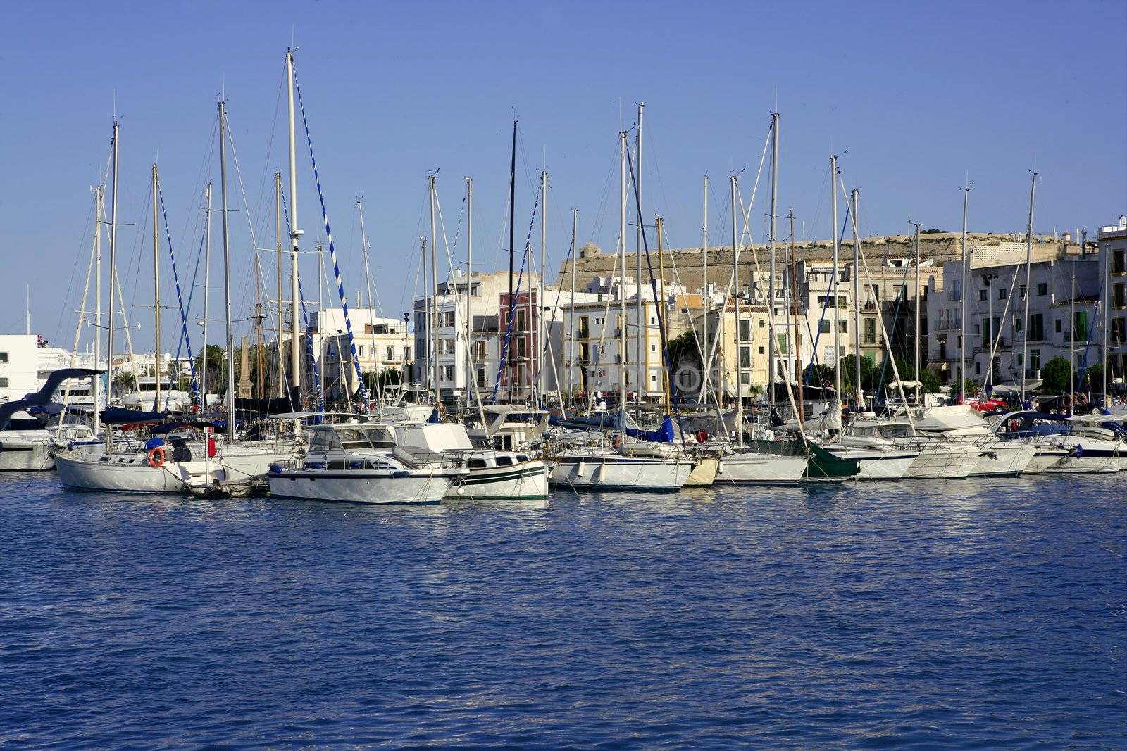 Ibiza Balearic Mediterranean white island from Spain