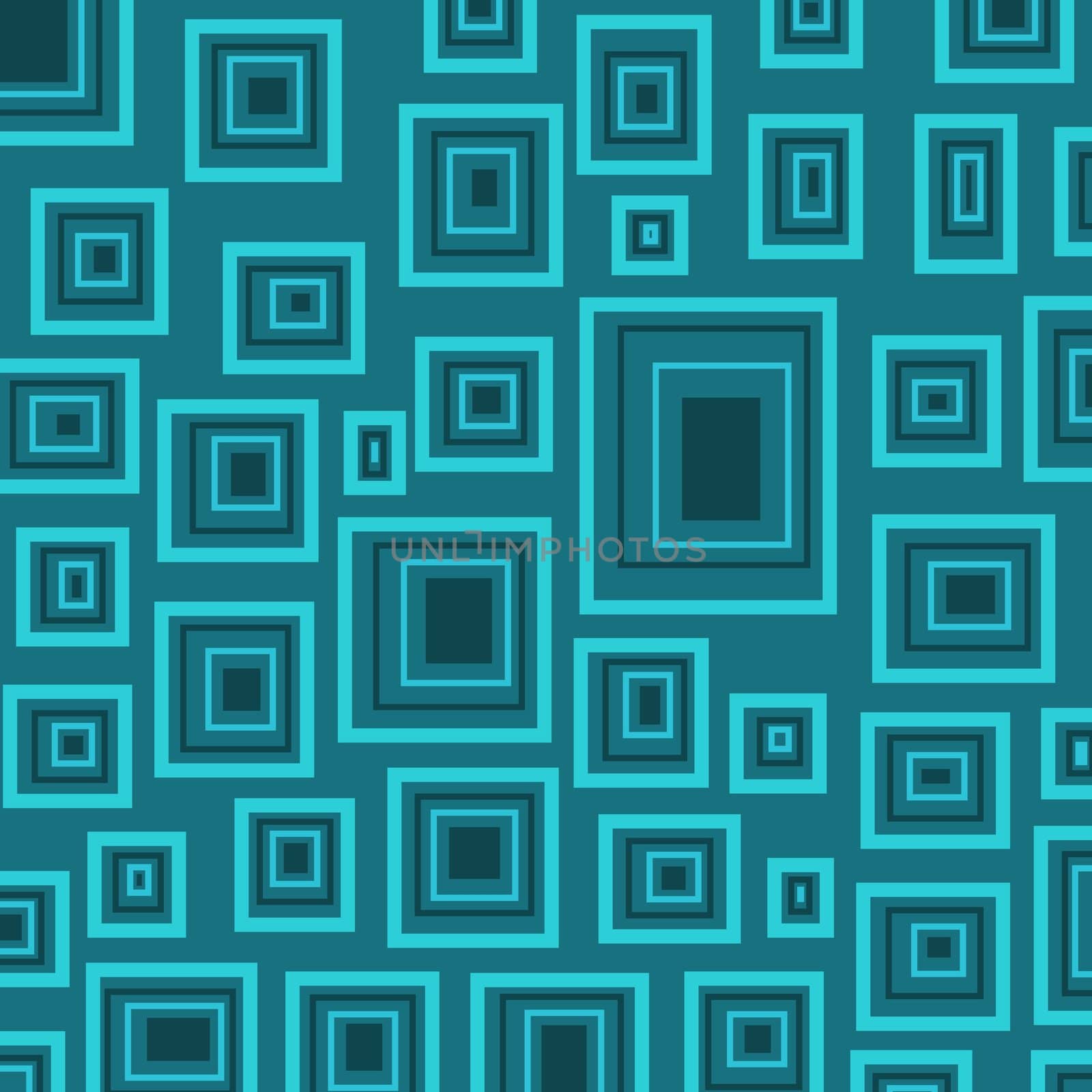 Abstract illustration of blue squares over a blue background