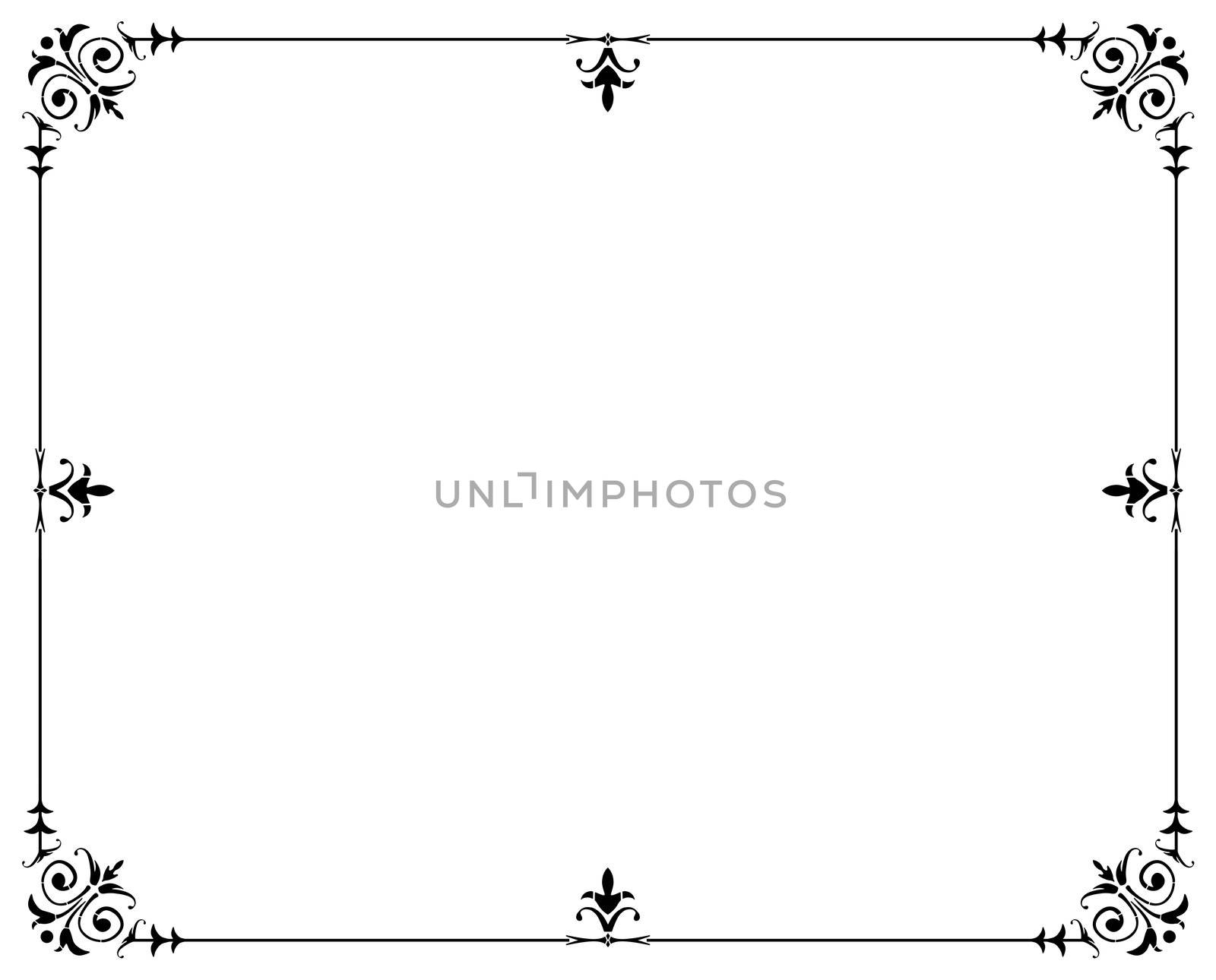 Illustrated black Border frame over a white background