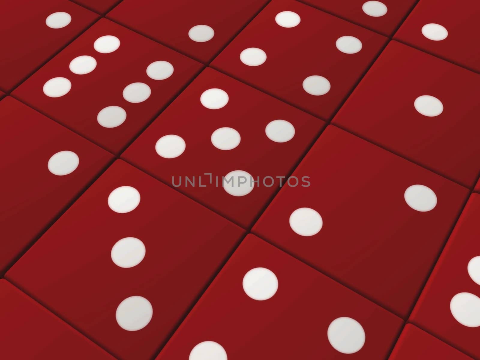 Perspective illustration of red dice