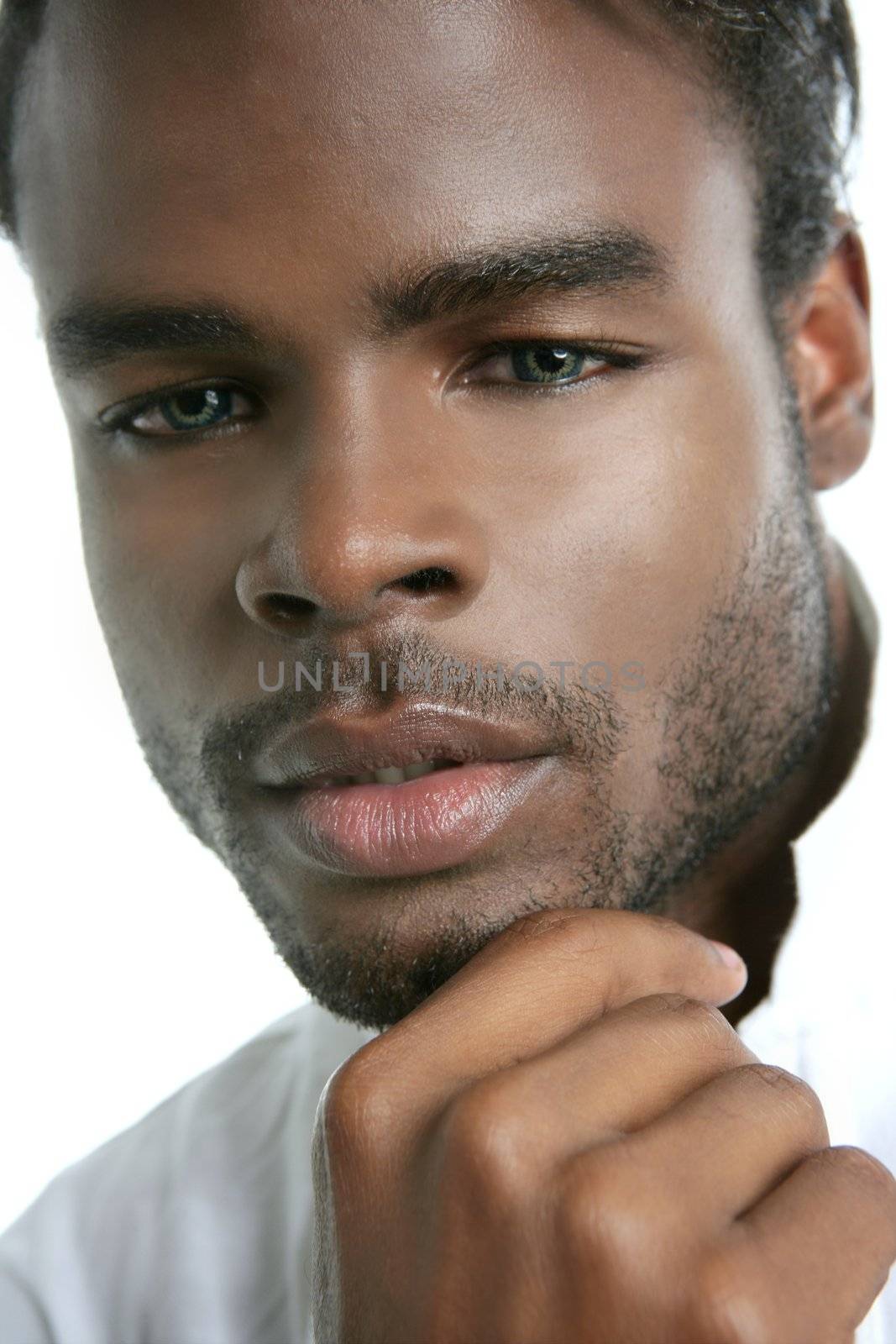 African american cute black young man portrait by lunamarina