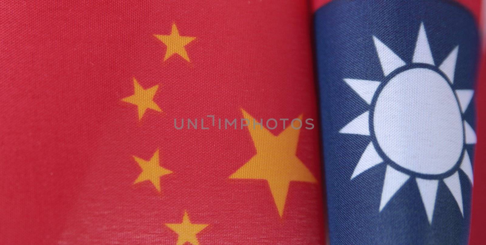 portions of the flags of Taiwan and China