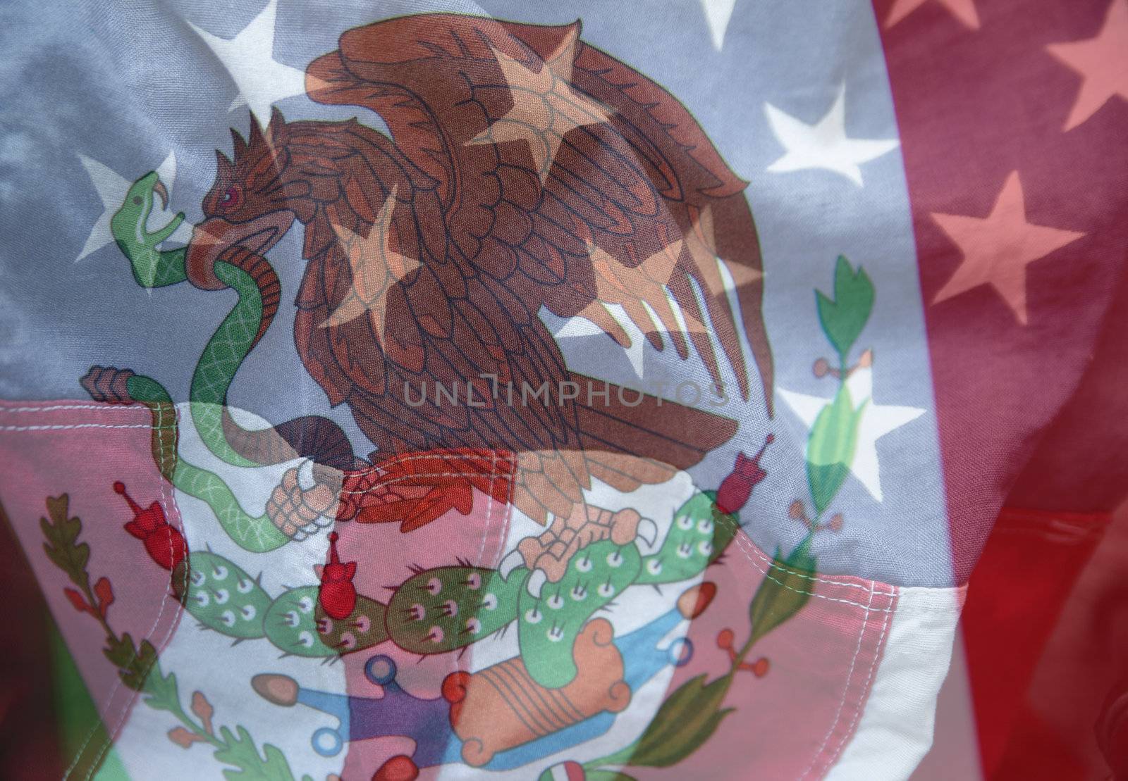 Mexico and USA flags by nebari