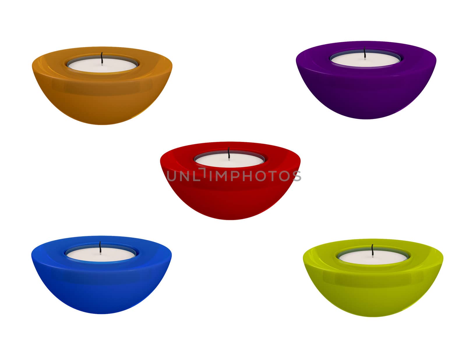 Candles isolated on white background