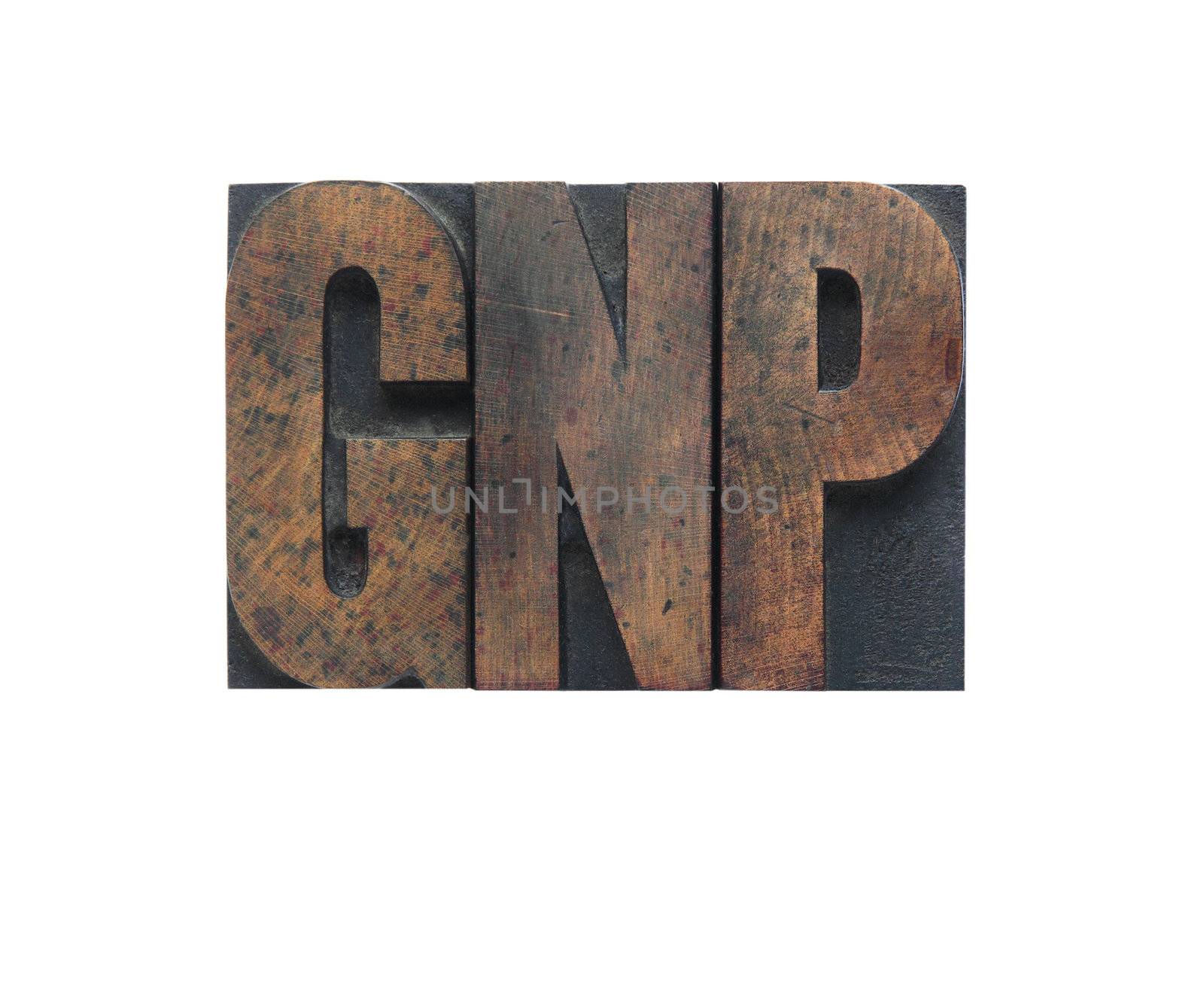 the term 'GNP' in old wood type