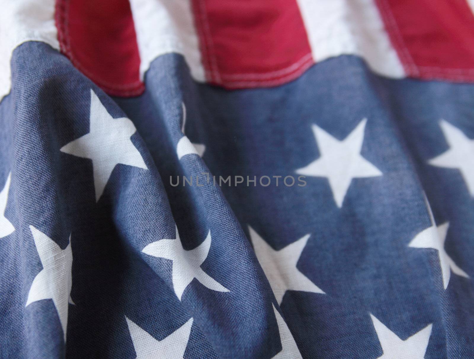 detail of an old American flag