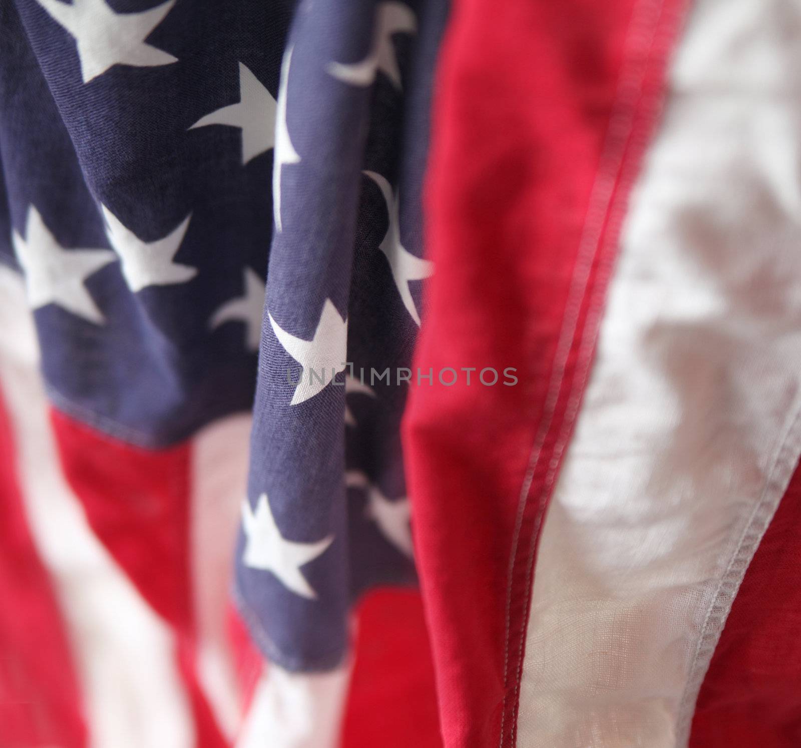 USA flag draped by nebari