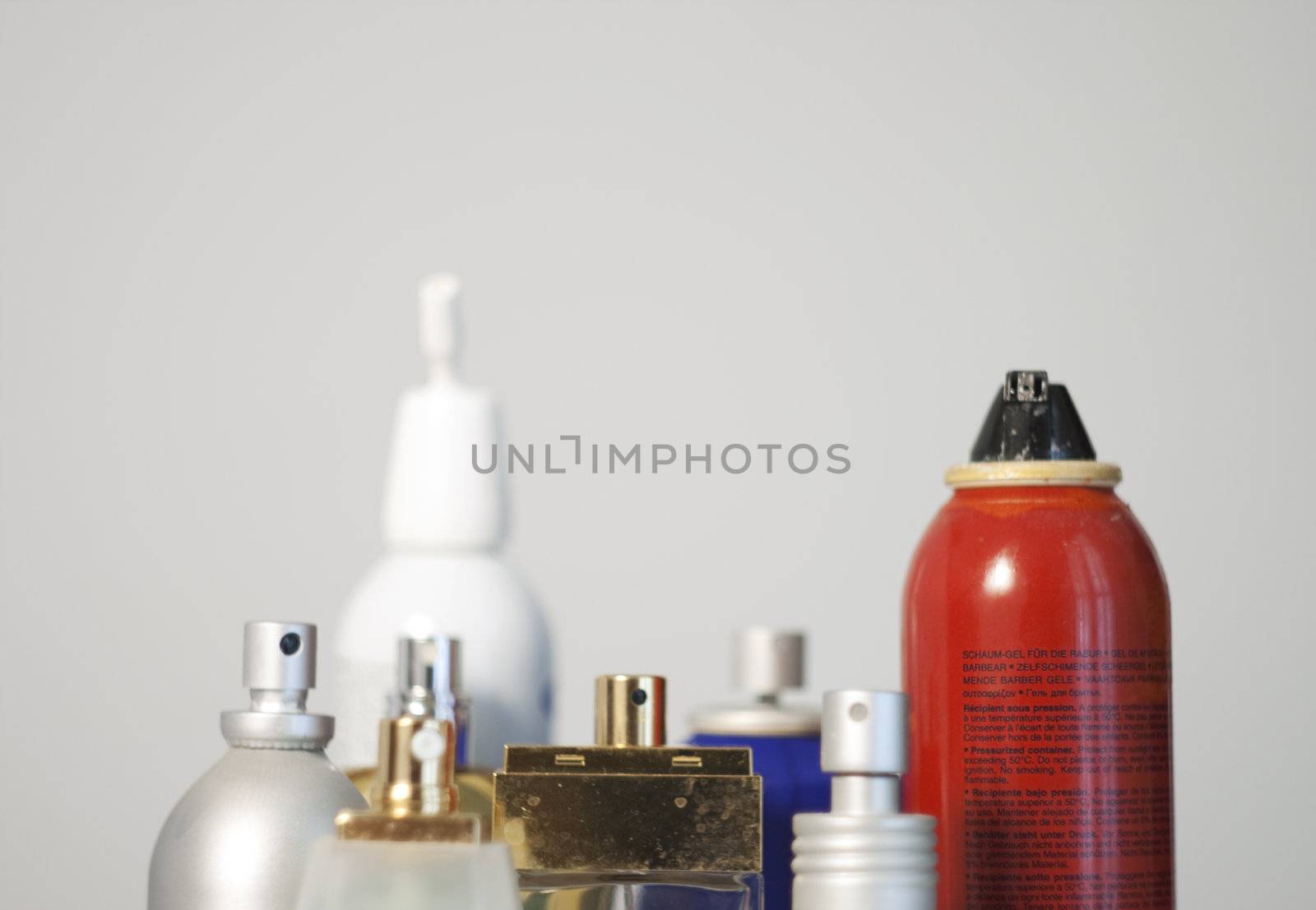 View of many bottles of variuos sorts of perfume