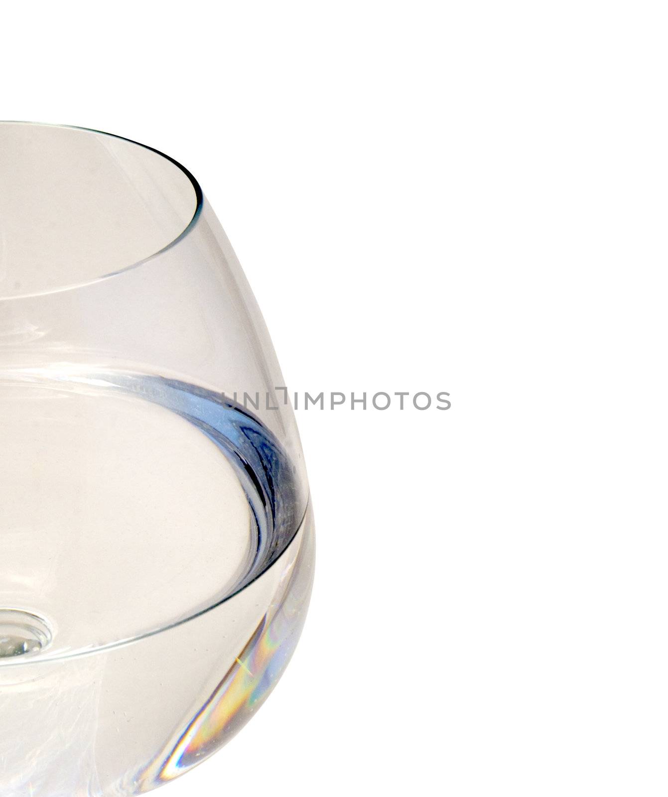 Silhouette of a water glass on white background