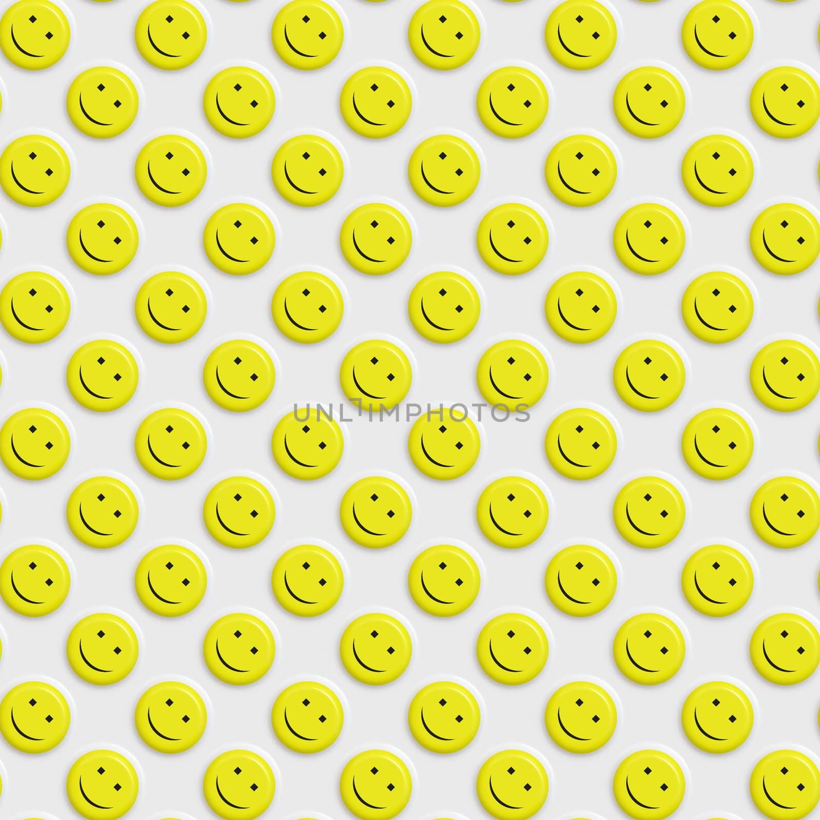 seamless texture of many 3d yellow smiley faces