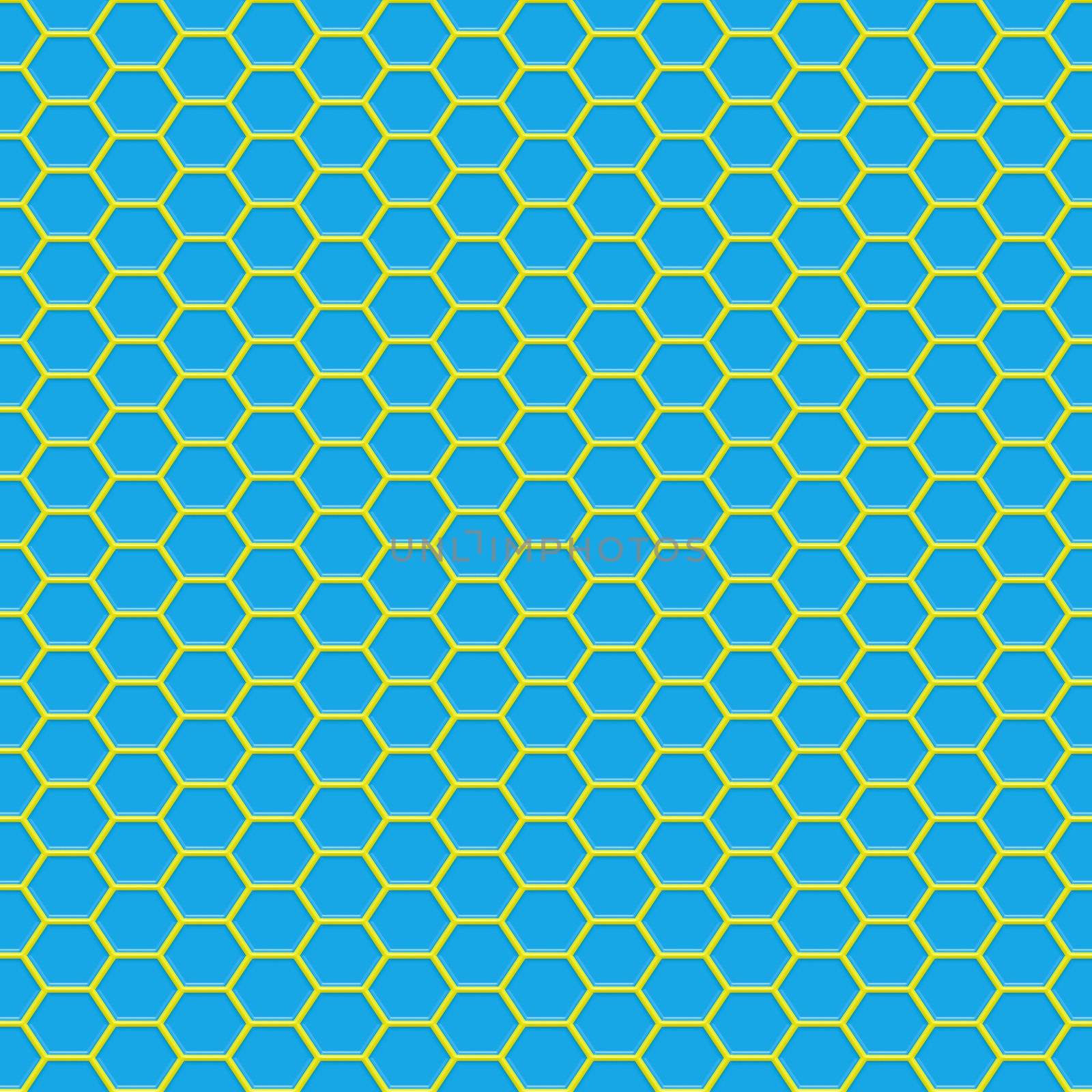 seamless 3d texture of yellow geometric shapes on blue