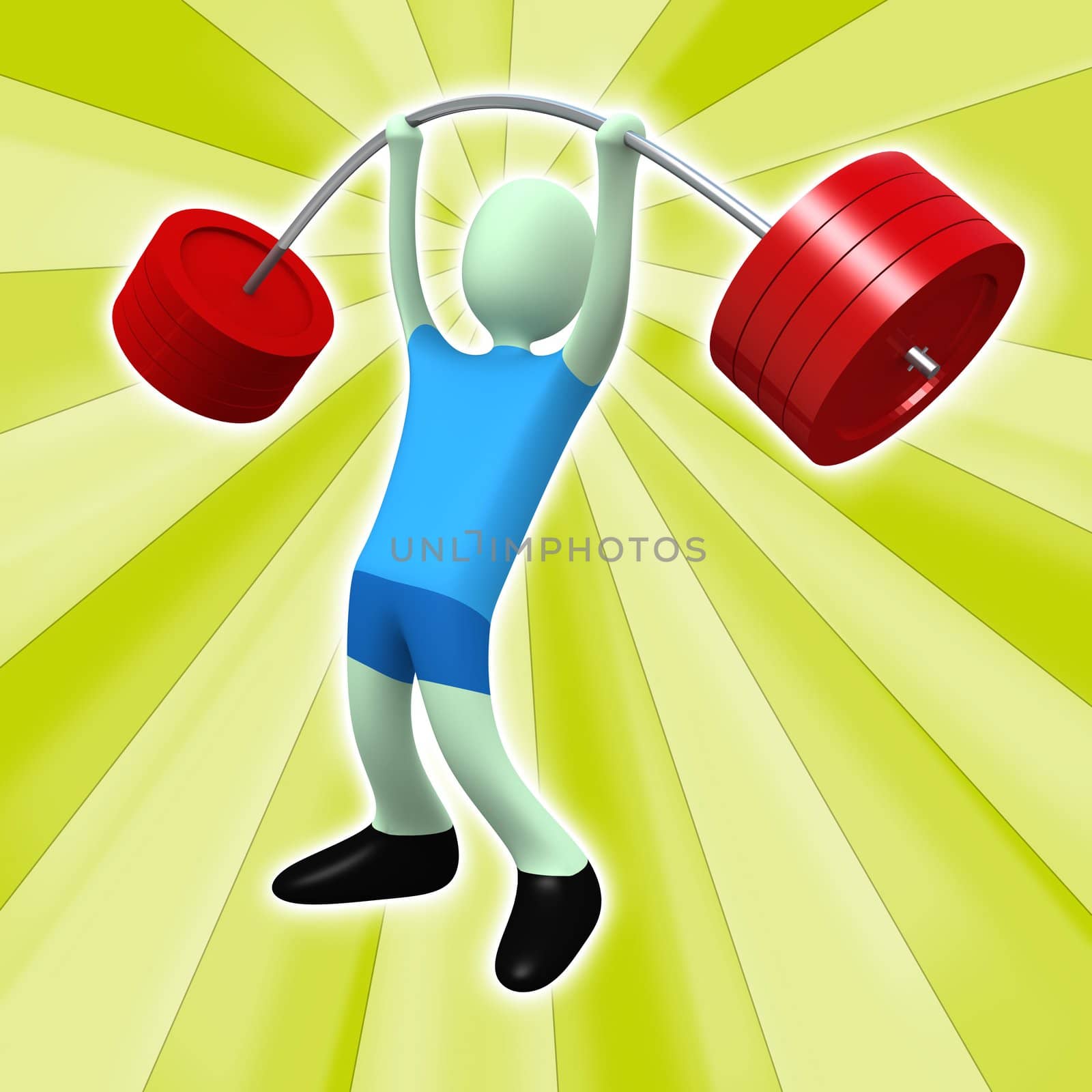 Computer generated image - Weightlifter with abstract design.