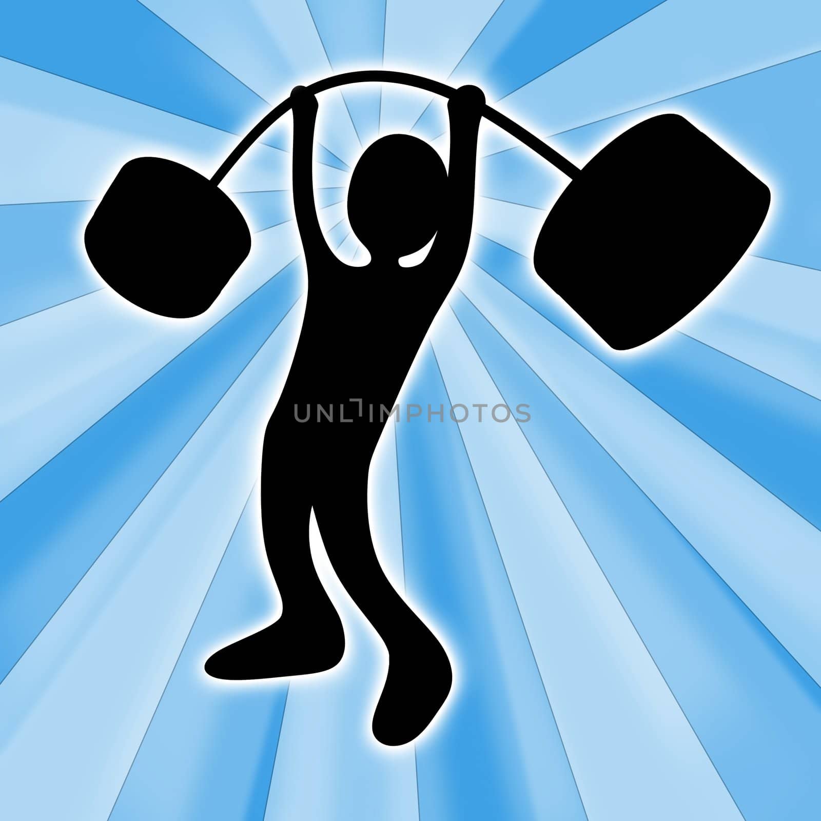 Computer generated image - Weightlifter with abstract background.