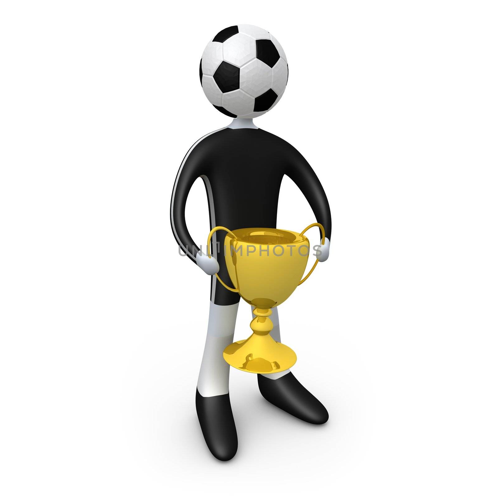 Computer generated image - Football player holding the cup.
