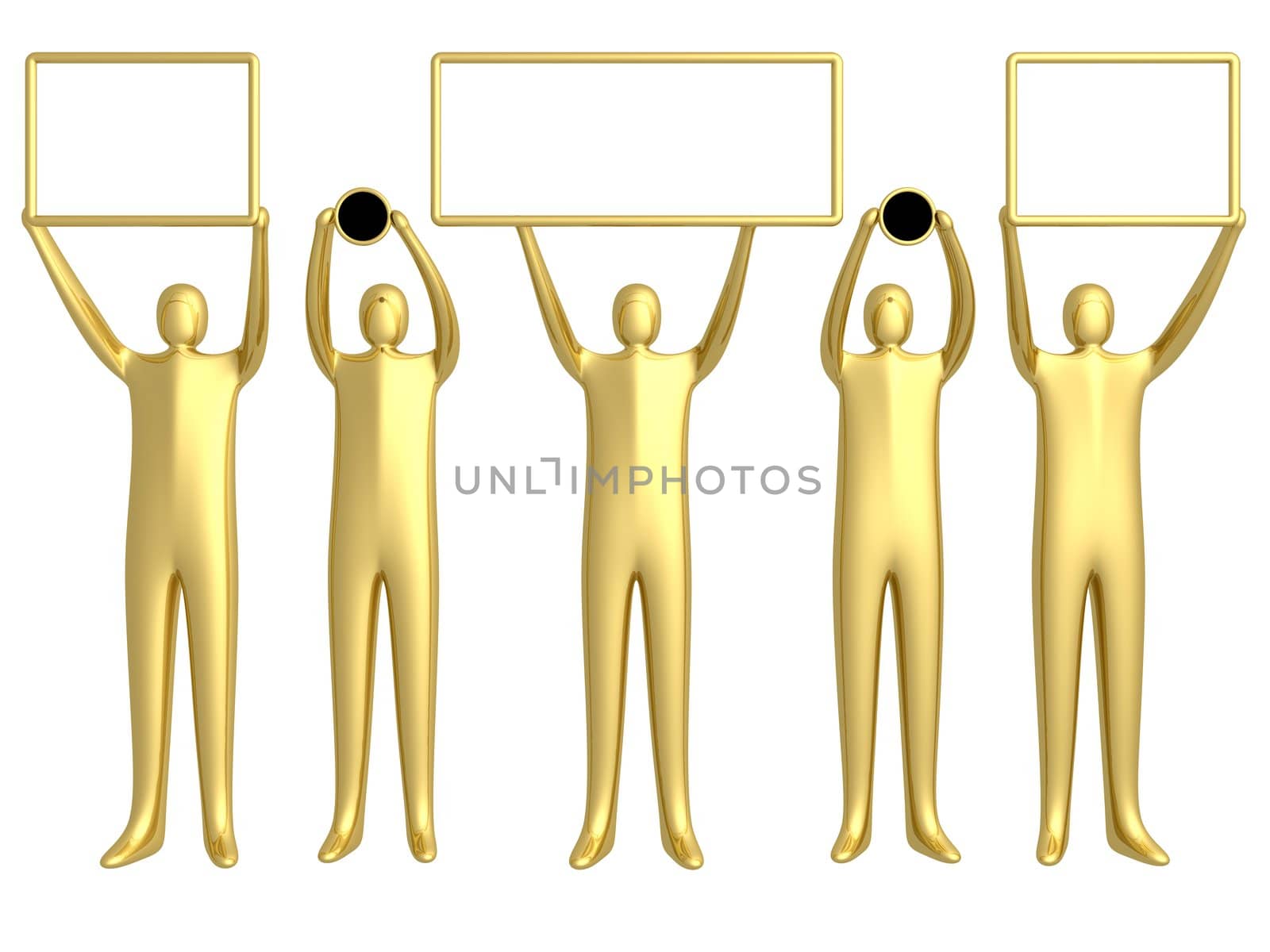 3d people holding a domain sign.