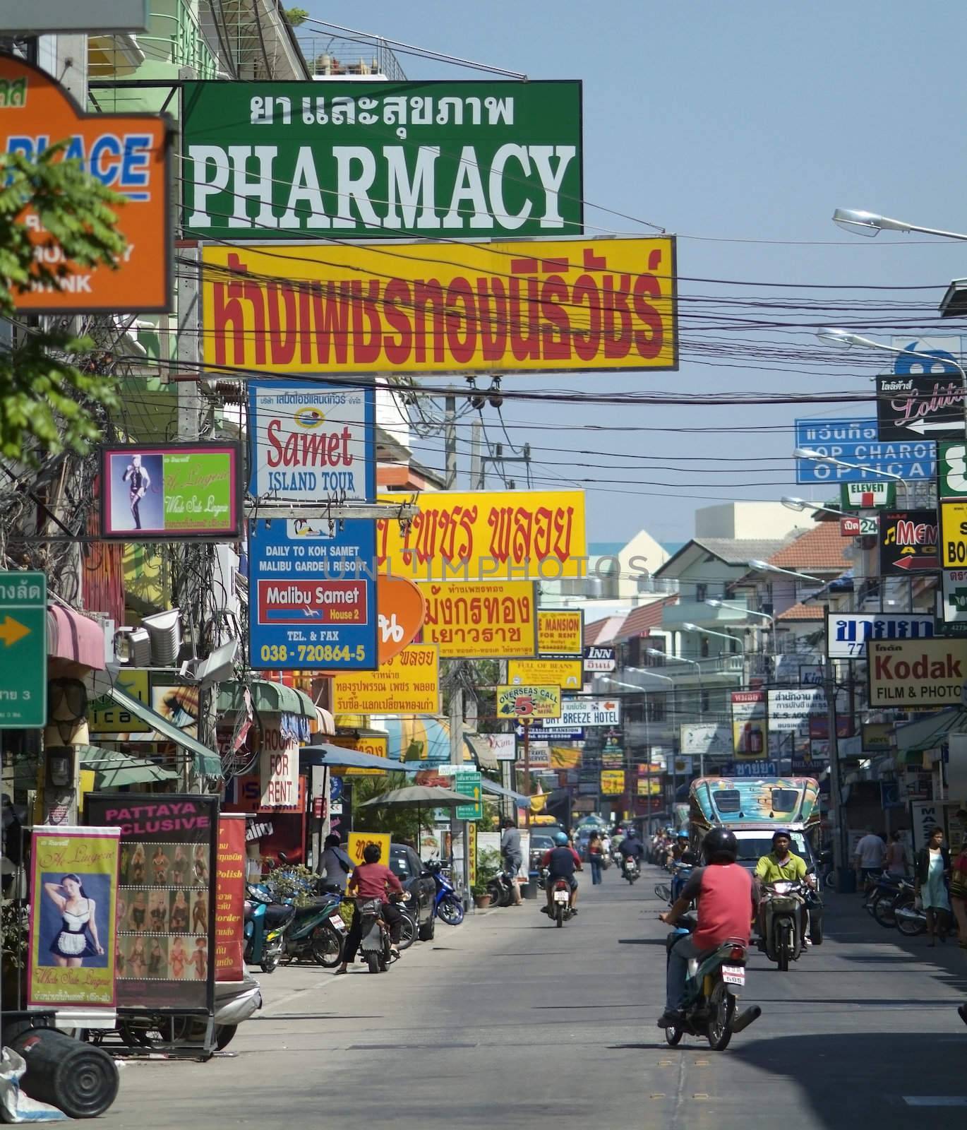 Soi Buakaow in Pattaya, Chonburi province, Thailand. Editorial only.