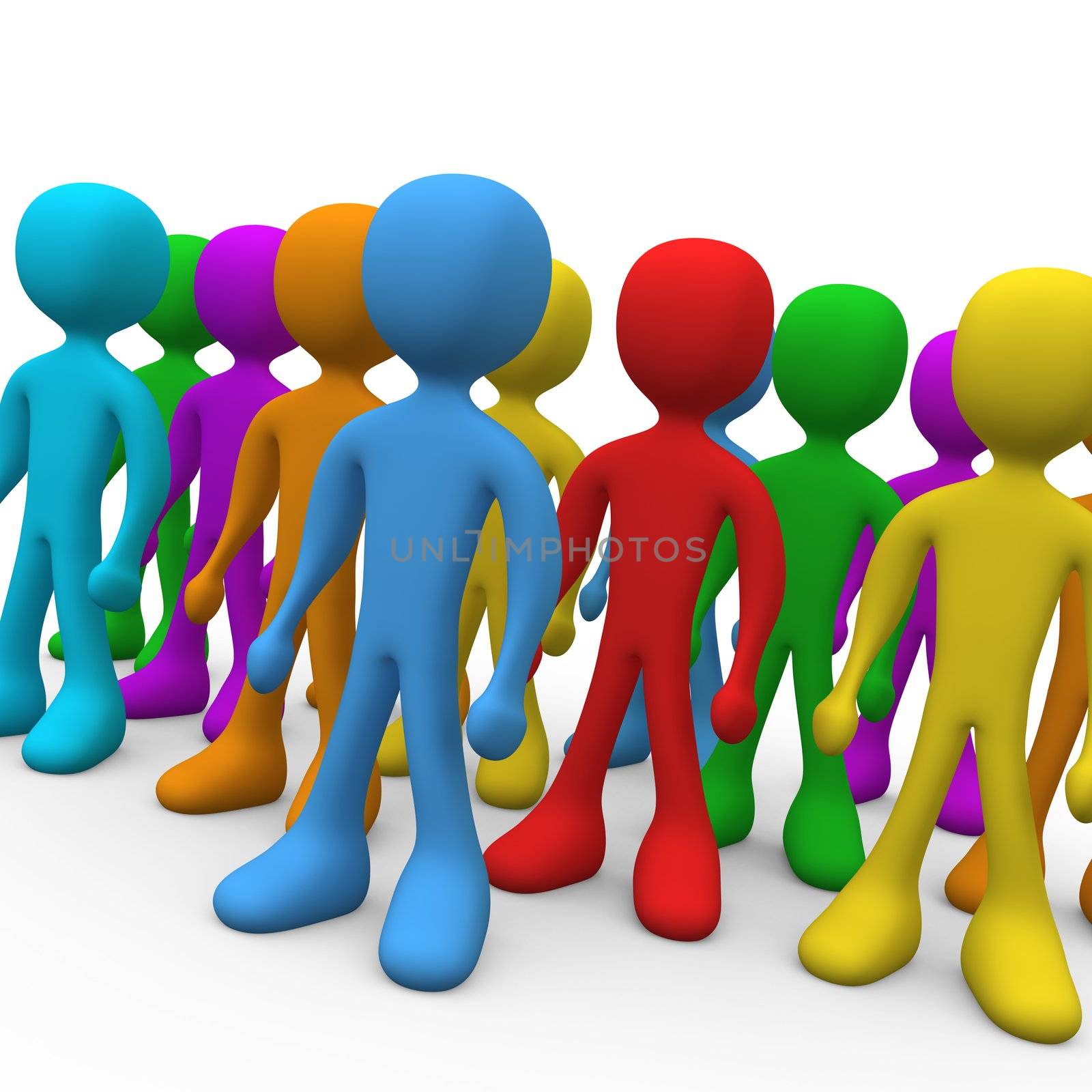 Group of people with various colors.