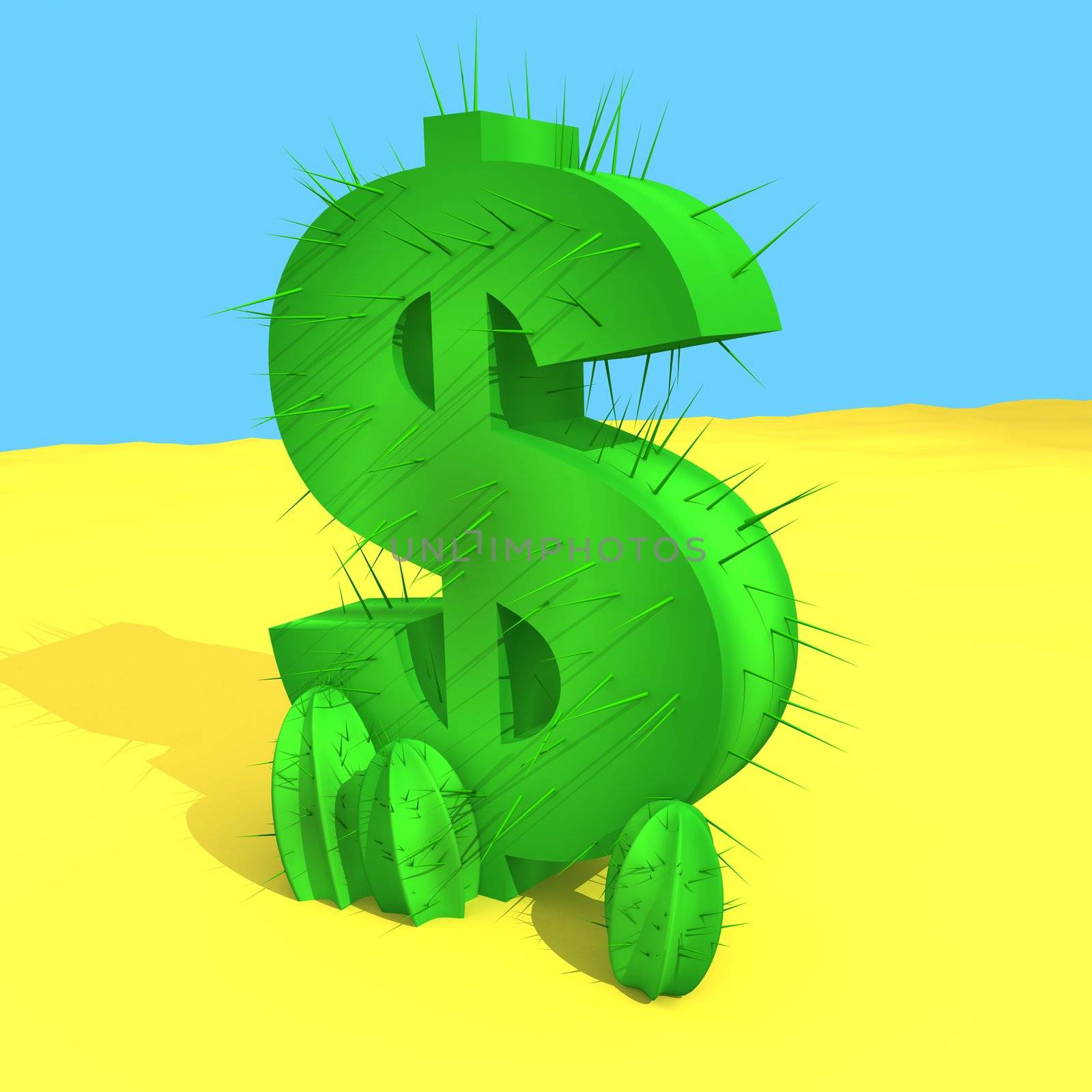Computer generated image - Dollar Cactus.