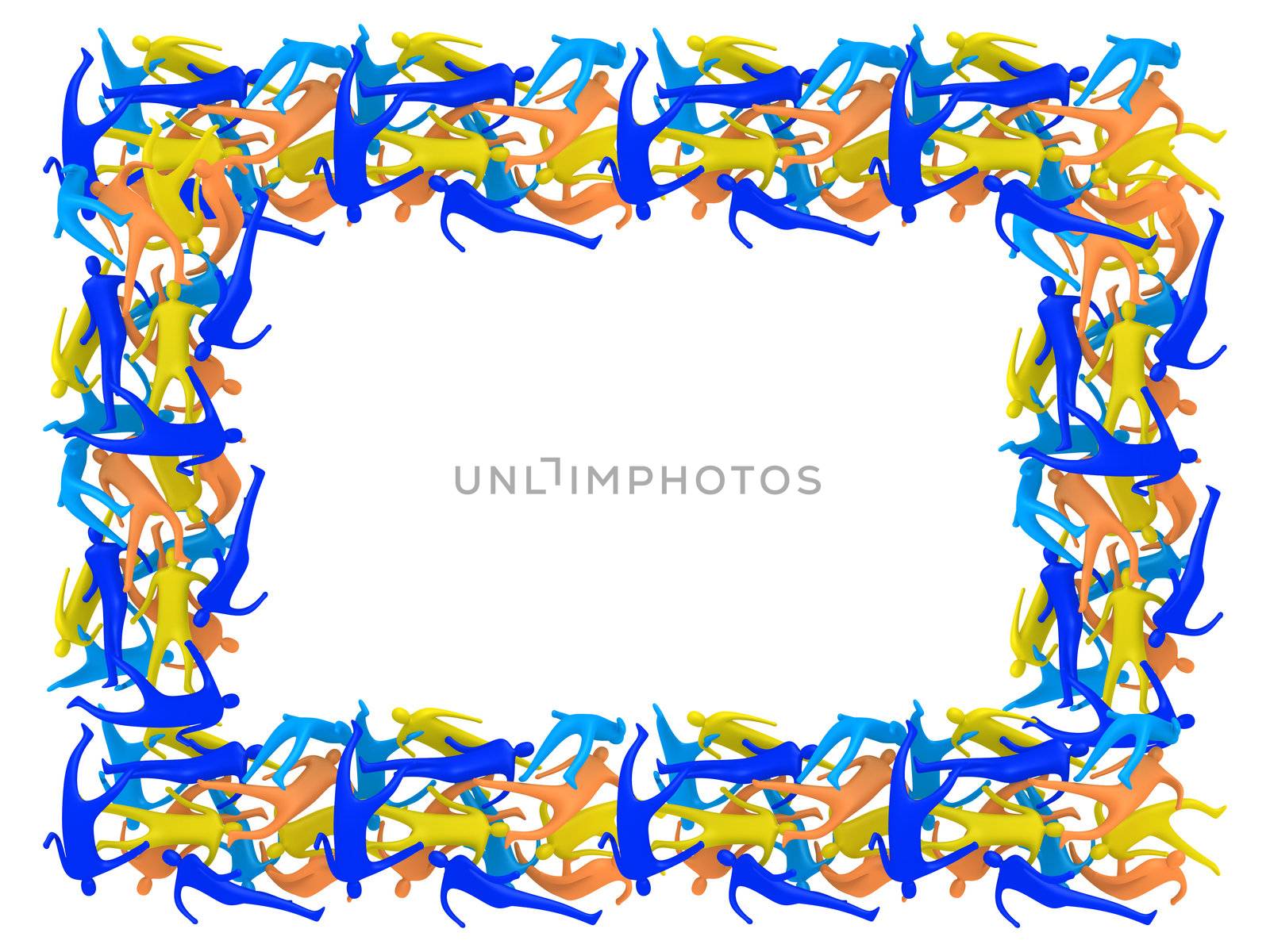 Abstract people frame with clipping path.