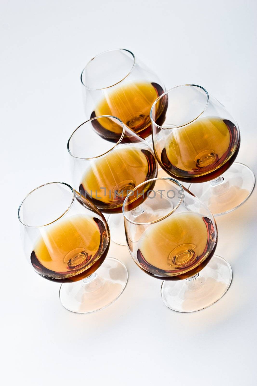 alcohol drink sereis: five bocal with cognac