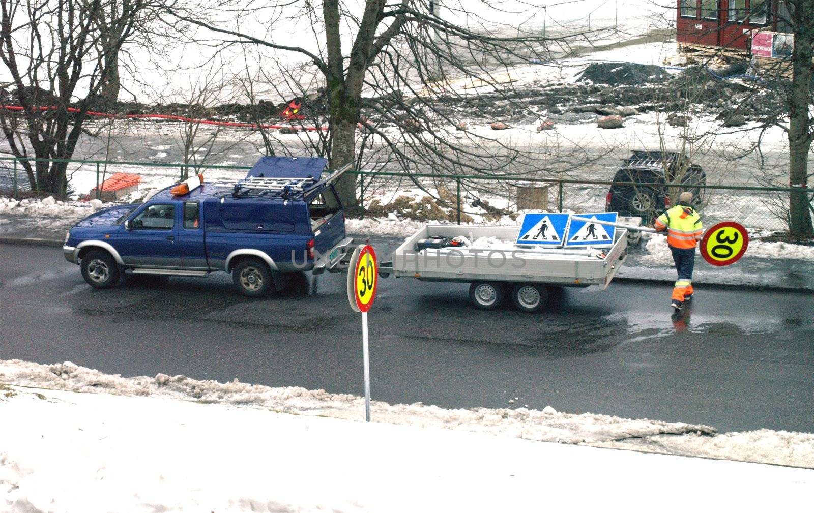 man working on road