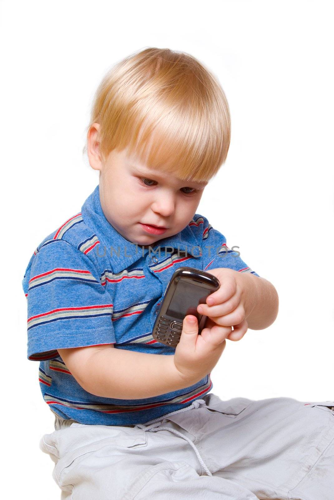 Child is interested cellphone