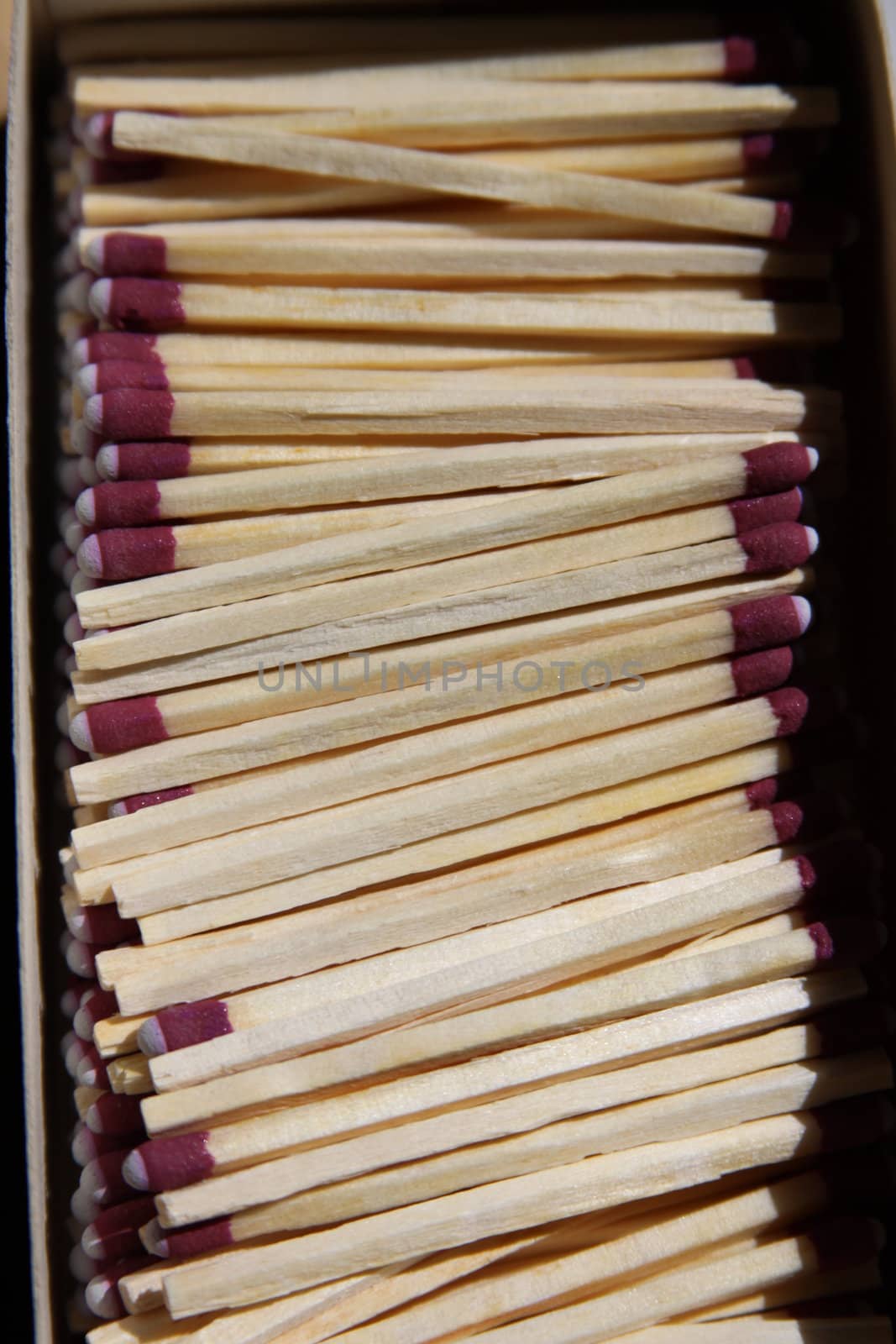 Close up of the matches in the box.