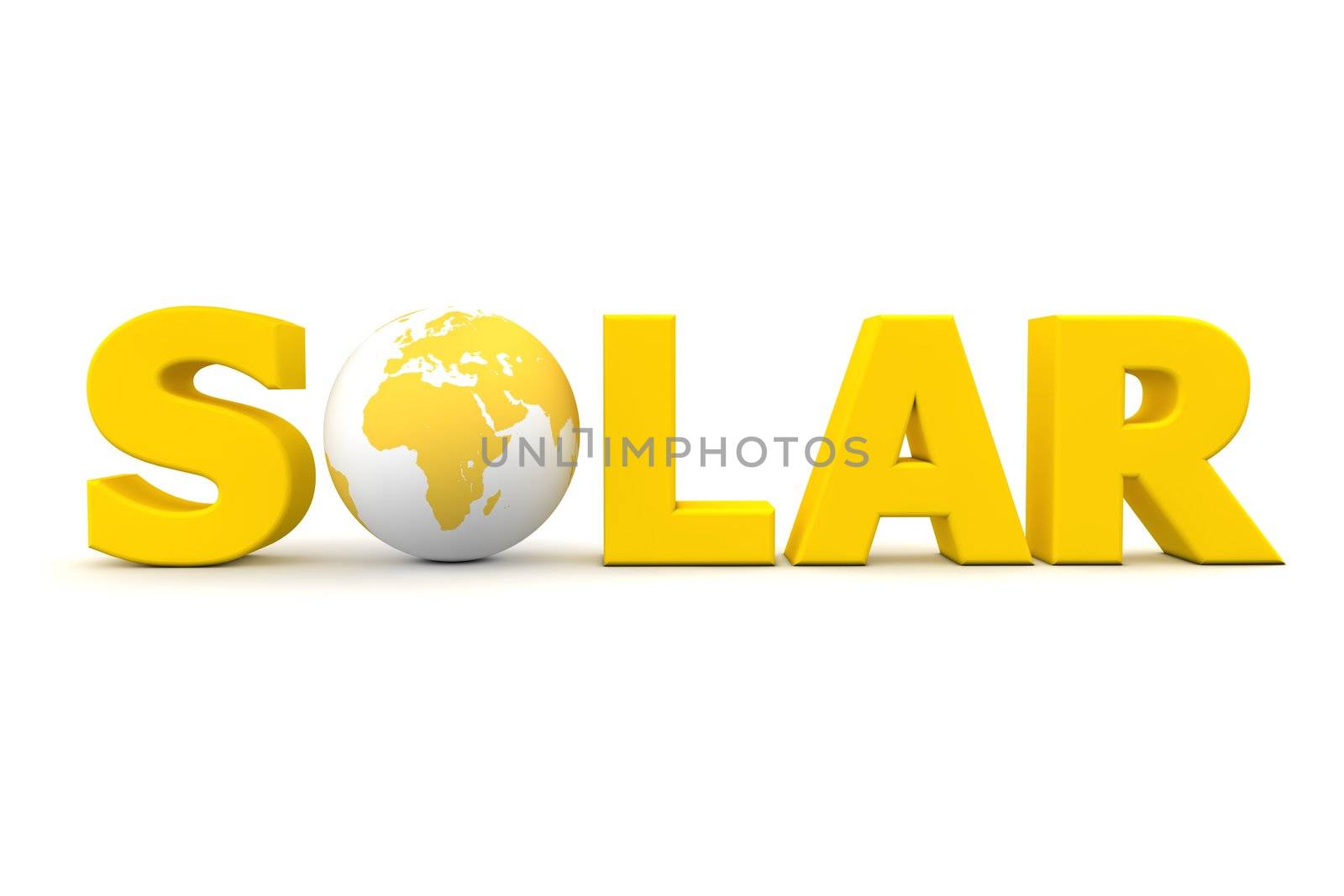 yellow word Power with 3D globe replacing letter O