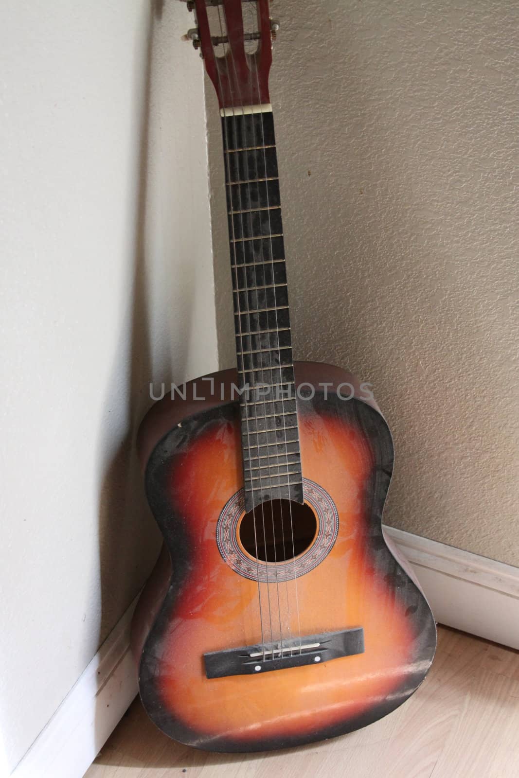 Close up of an Antique Classic Guitar.