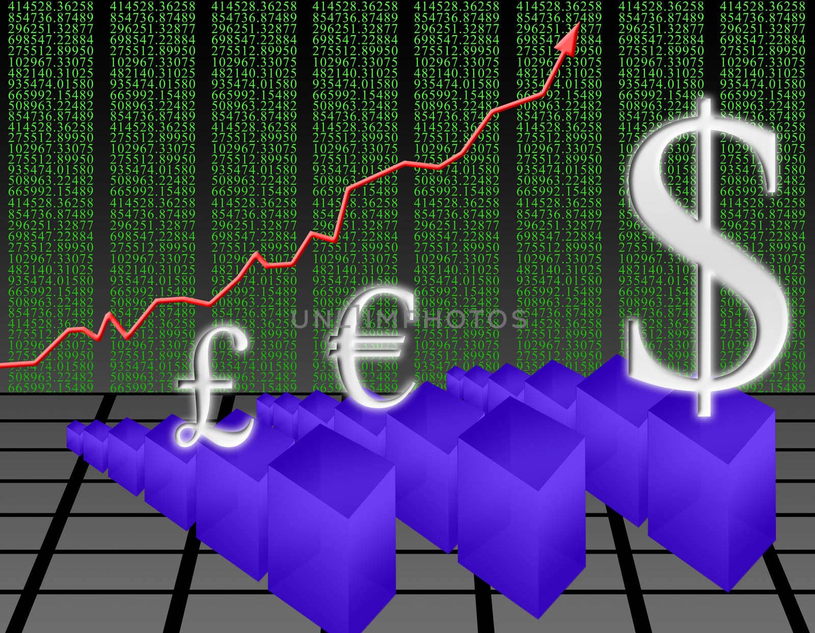 illustration on the concept of growth in the dollar
