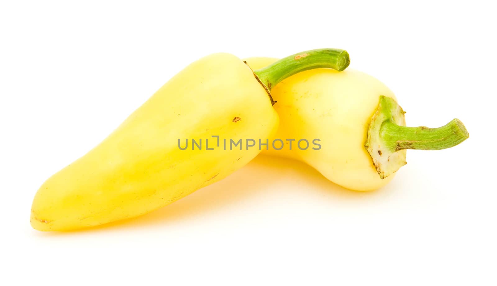 Yellow sweet pepper isolated on the white background by Bedolaga