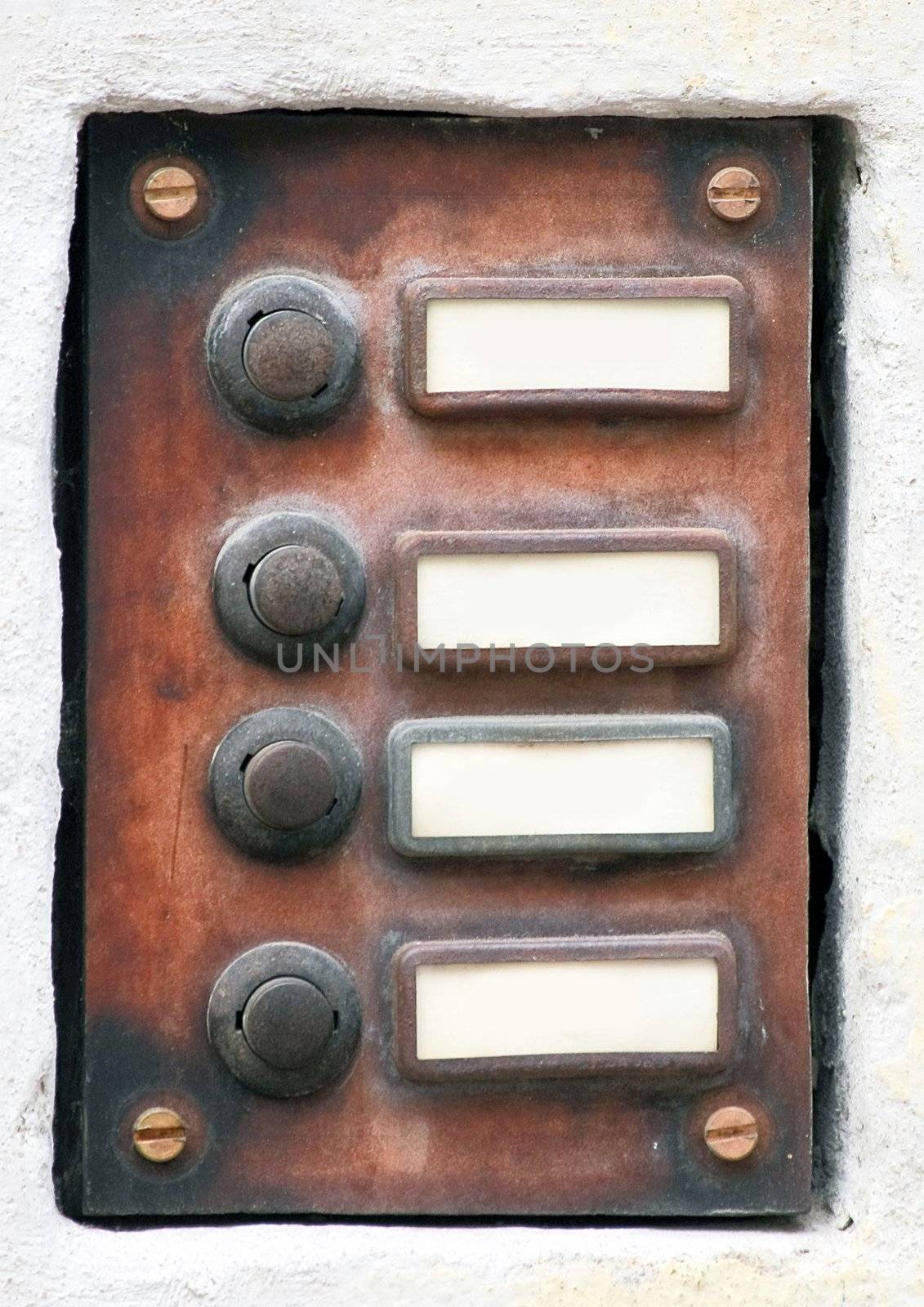 old entrance panel in one of Prague residence