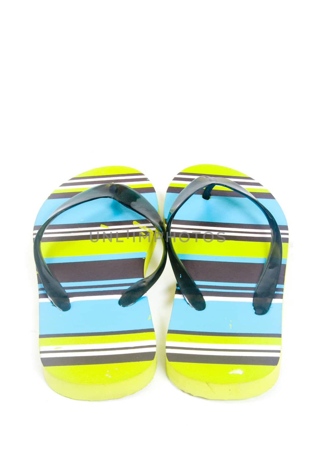 Colorful flip flops isolated on a white background
