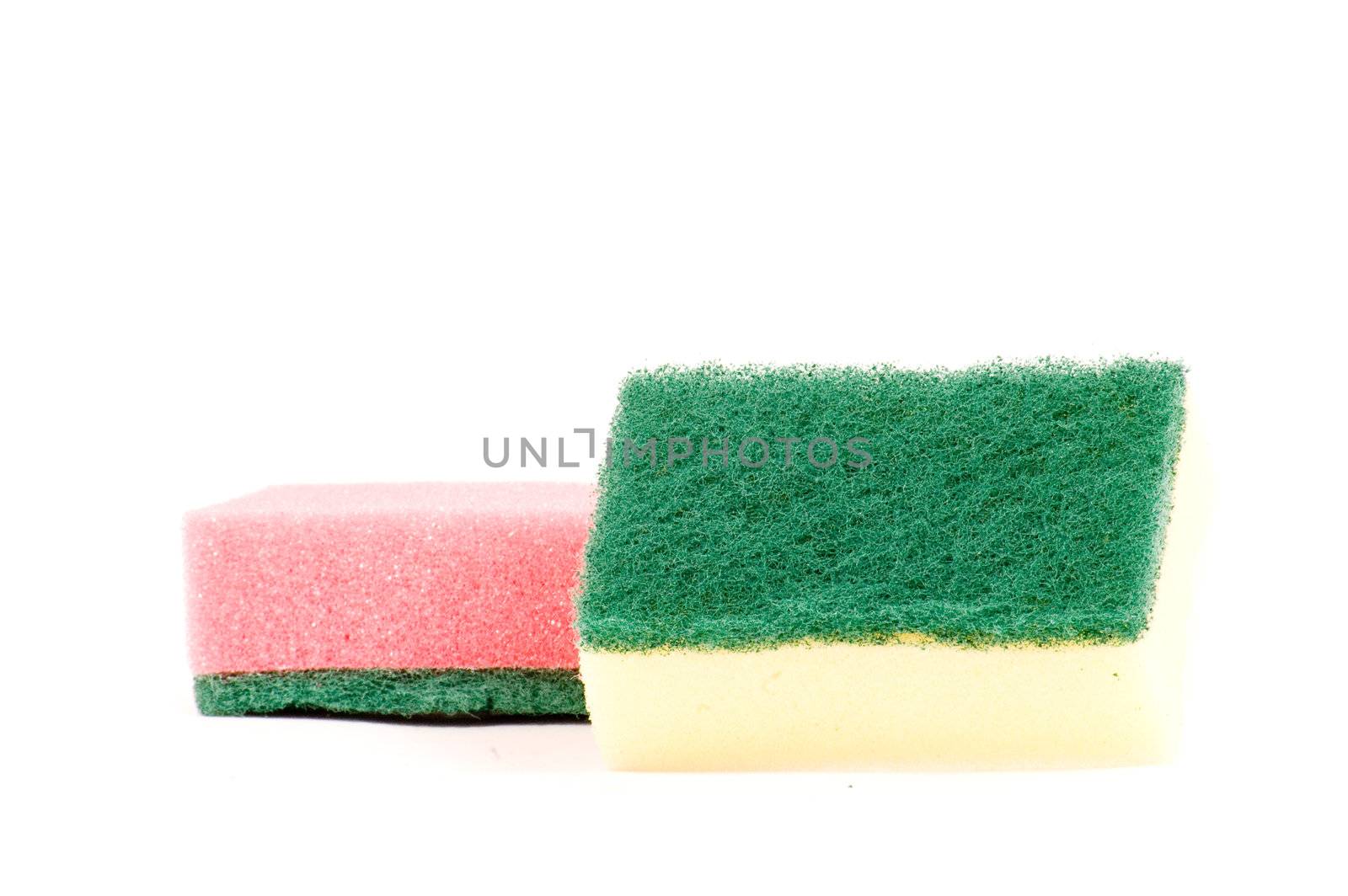 Two cleaning sponges, isolated on white background

