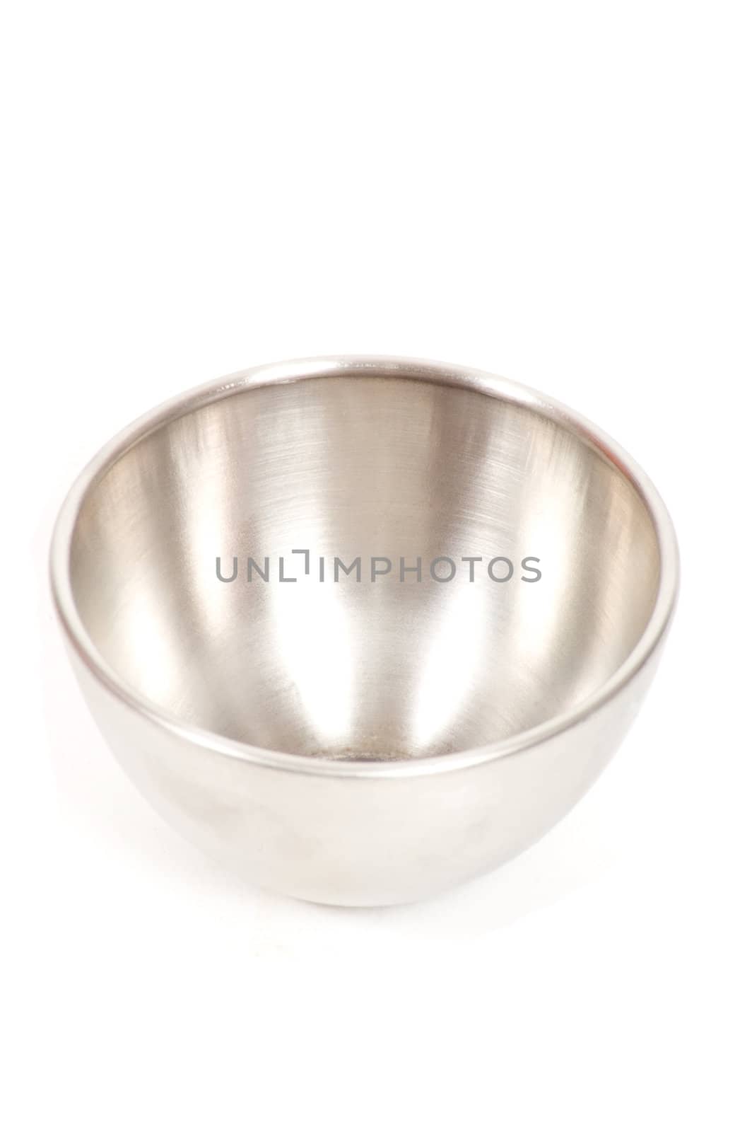 silver bowl isolated on a white background