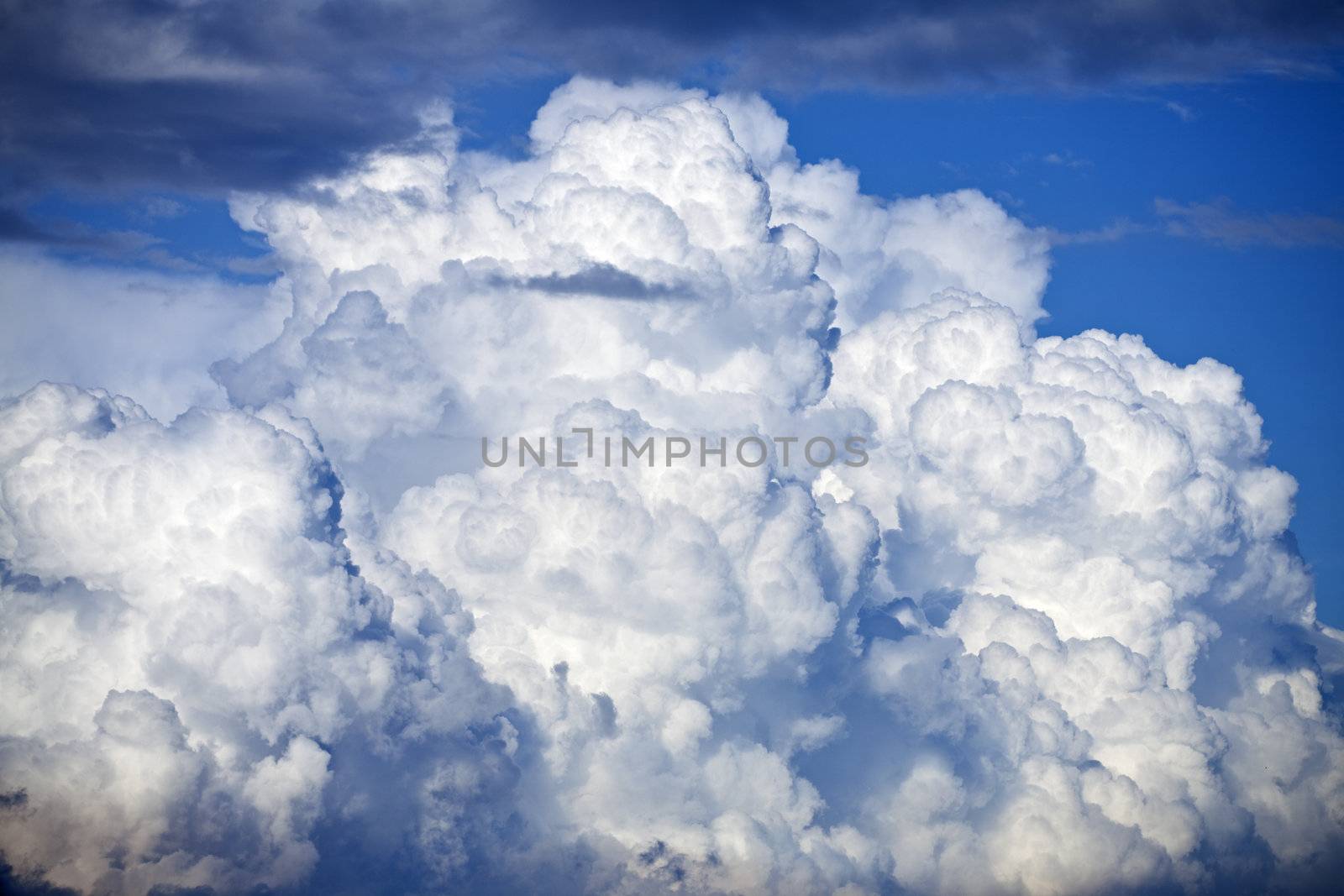 big thunder cloud and blue sky