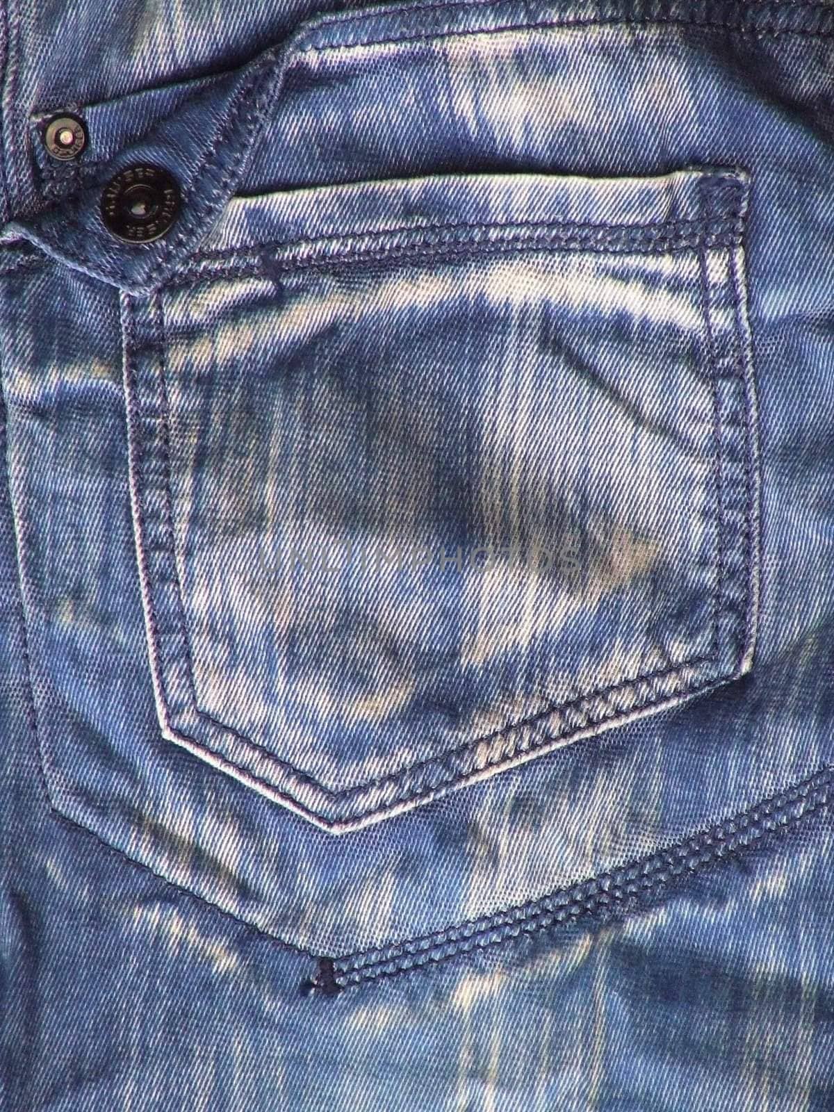 The photo shows the piece of denim trousers