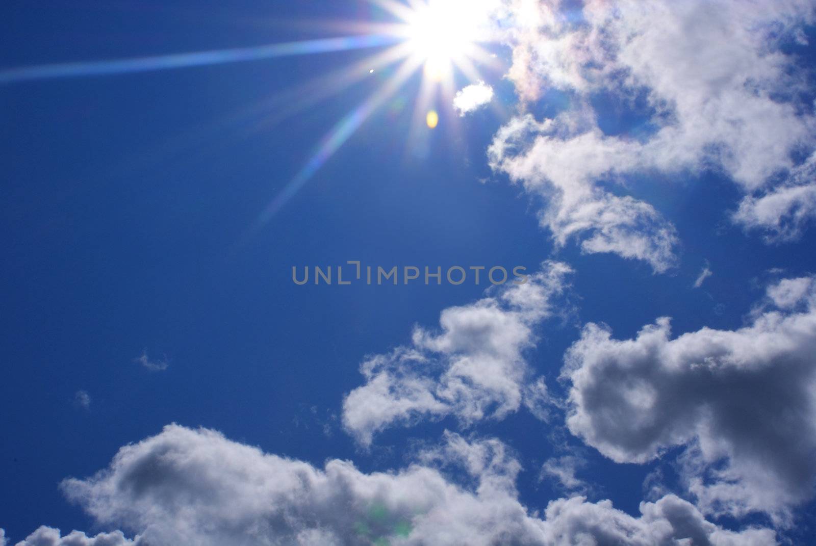 summer blue sky with clouds by Katchen