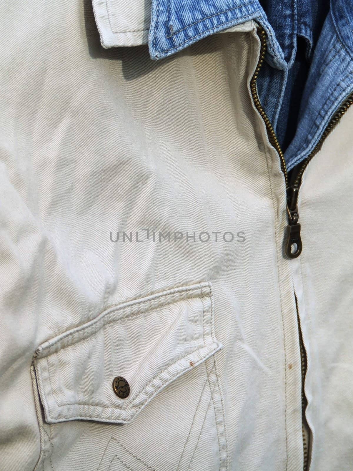 The photo shows the piece of denim shirts