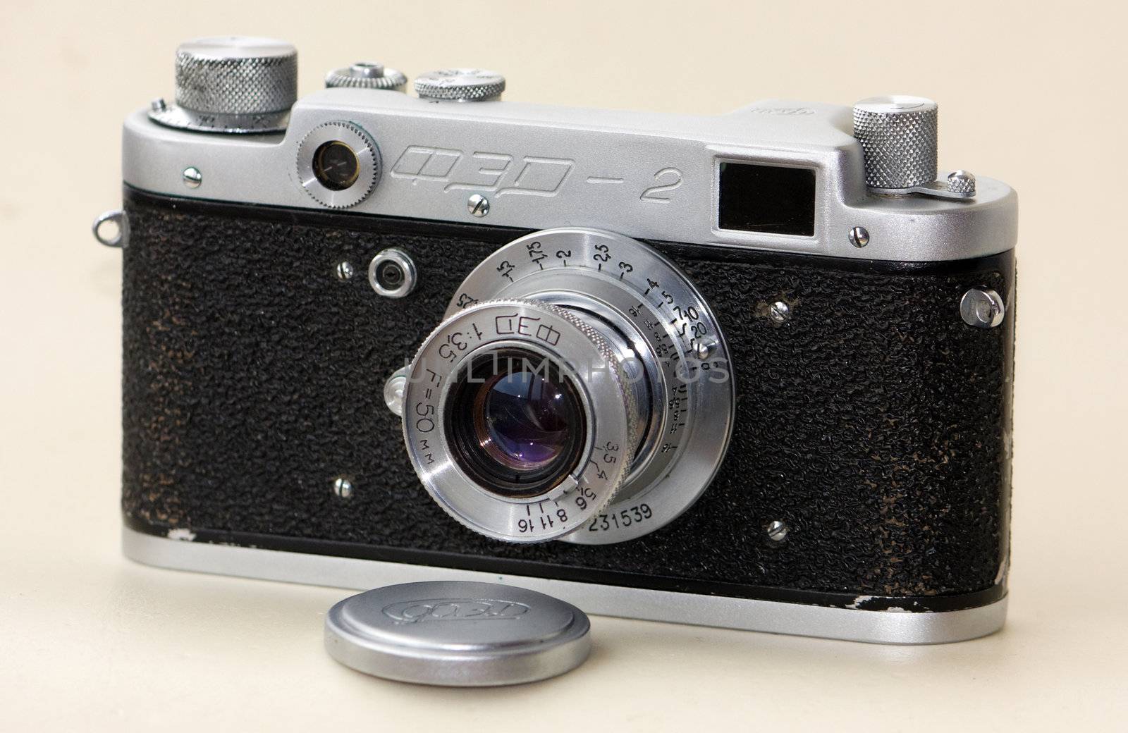 An old fashioned, Russian 35mm camera.