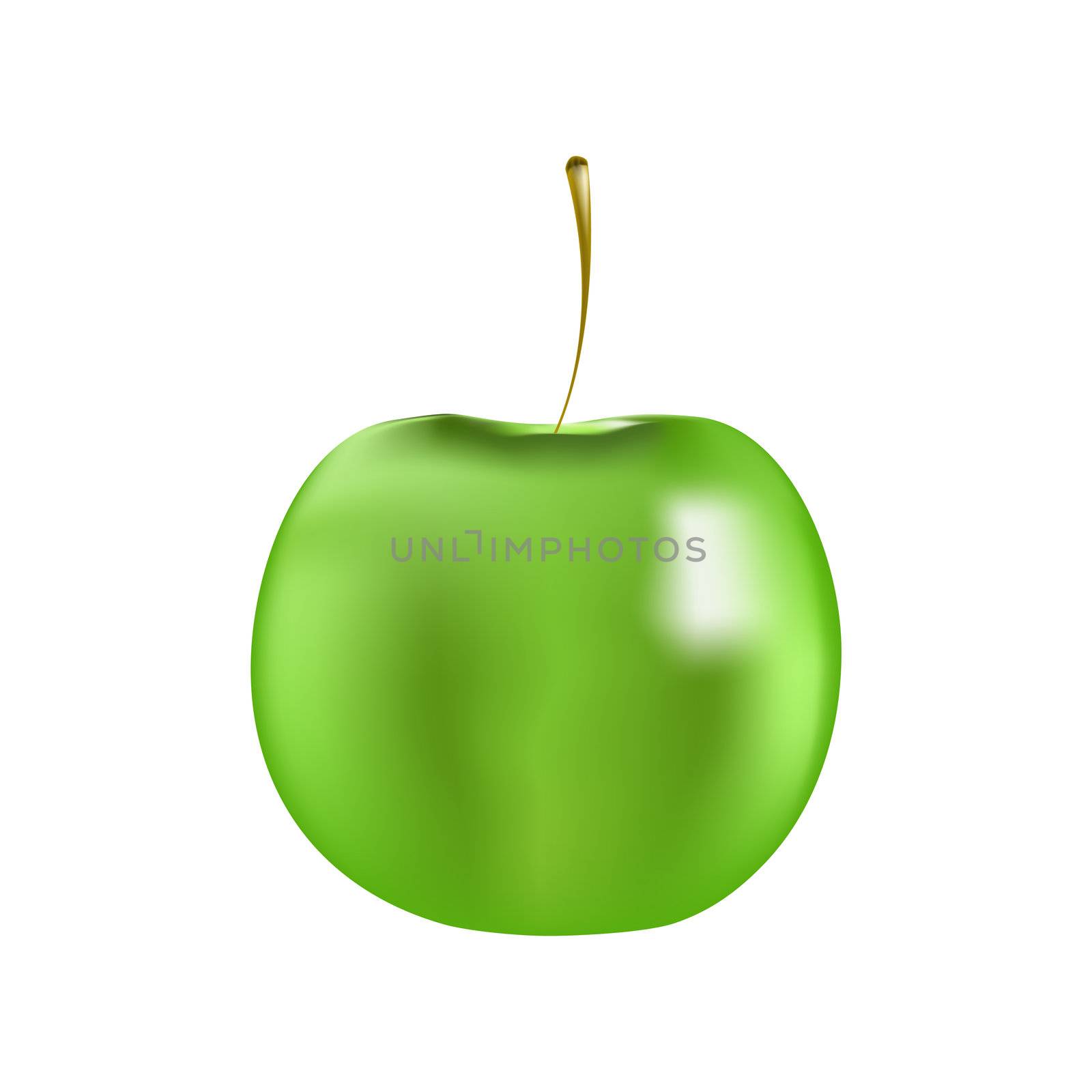 Juicy green apple isolated on a white background