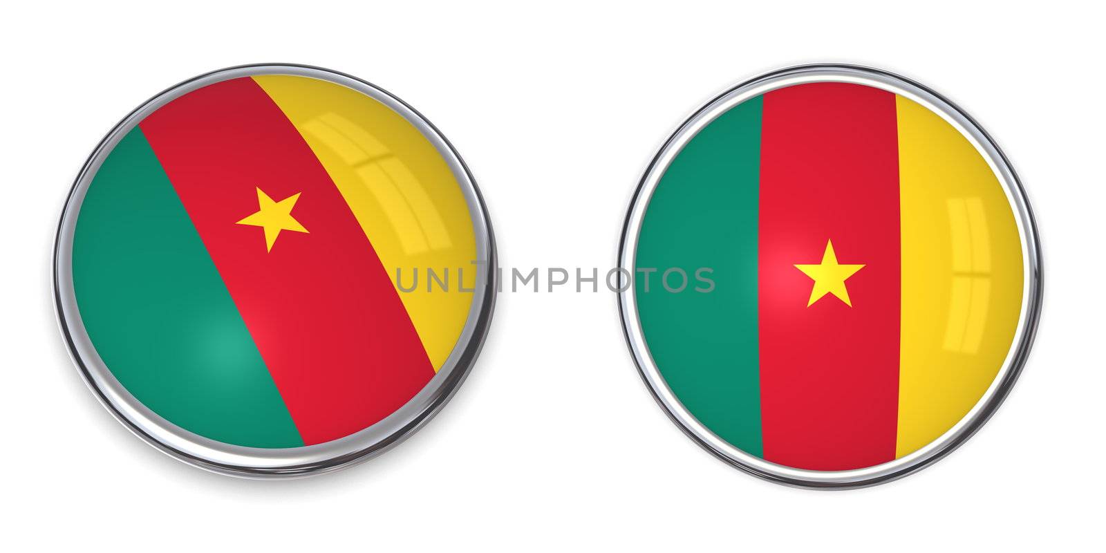 button style banner in 3D of Cameroon