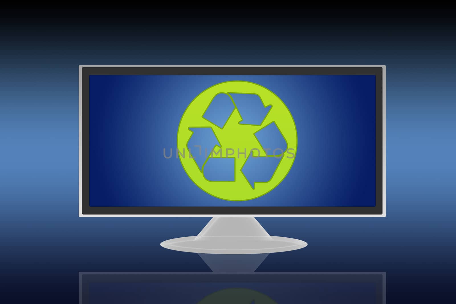 Flat LCD TV-Liquid Crystal Display with recyclable symbol