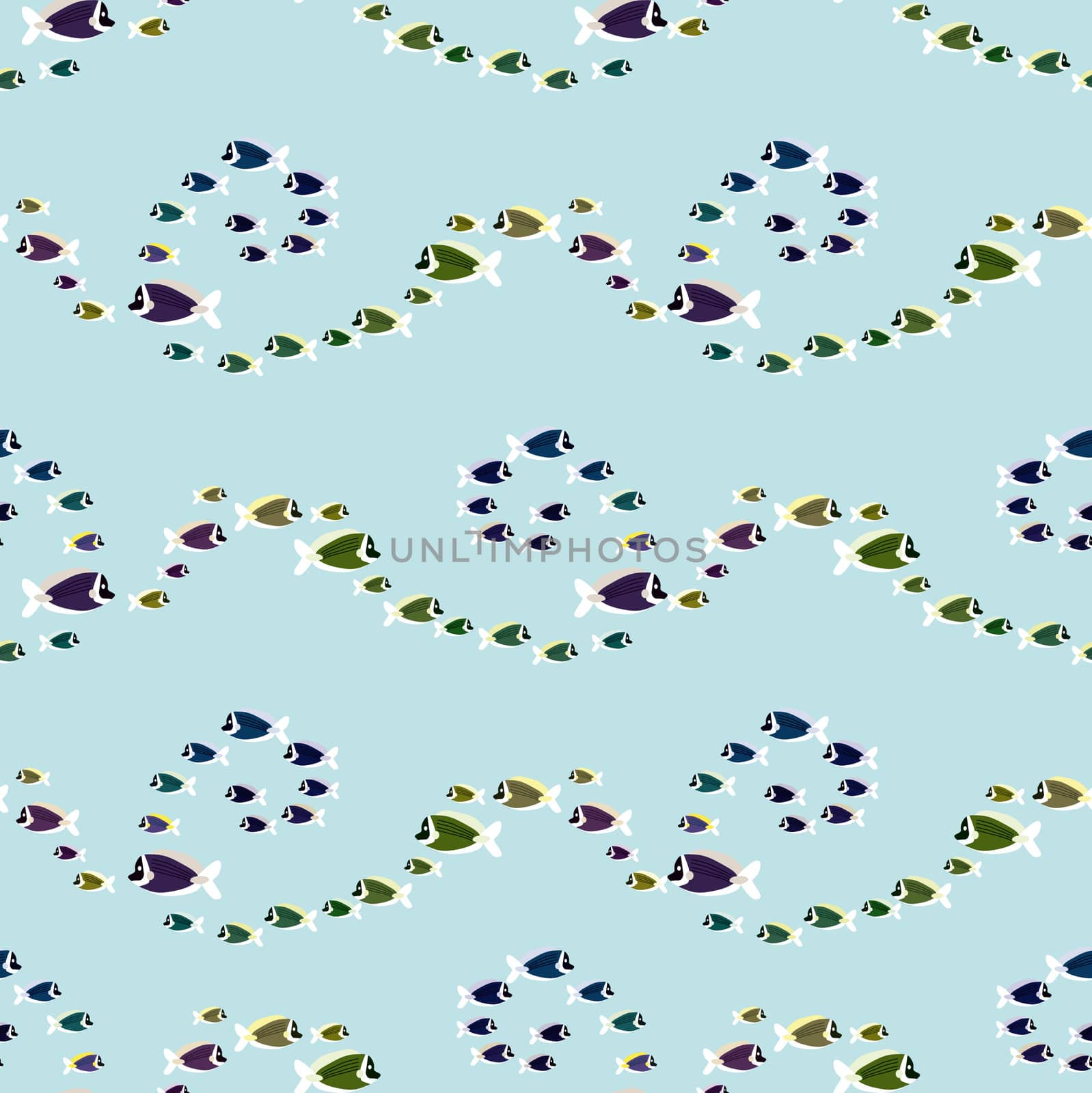 seamless curly fish pattern by karinclaus