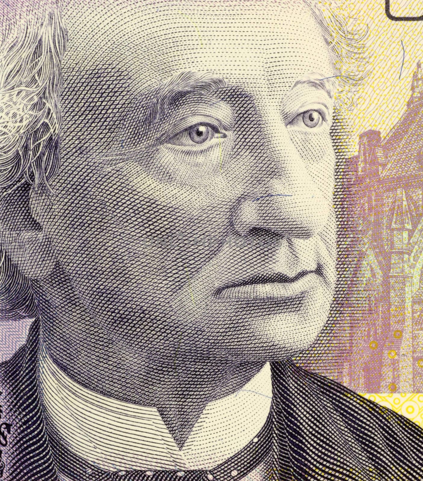 John Macdonald on 10 Dollars 2005 Banknote from Canada. First Canadian prime minister.