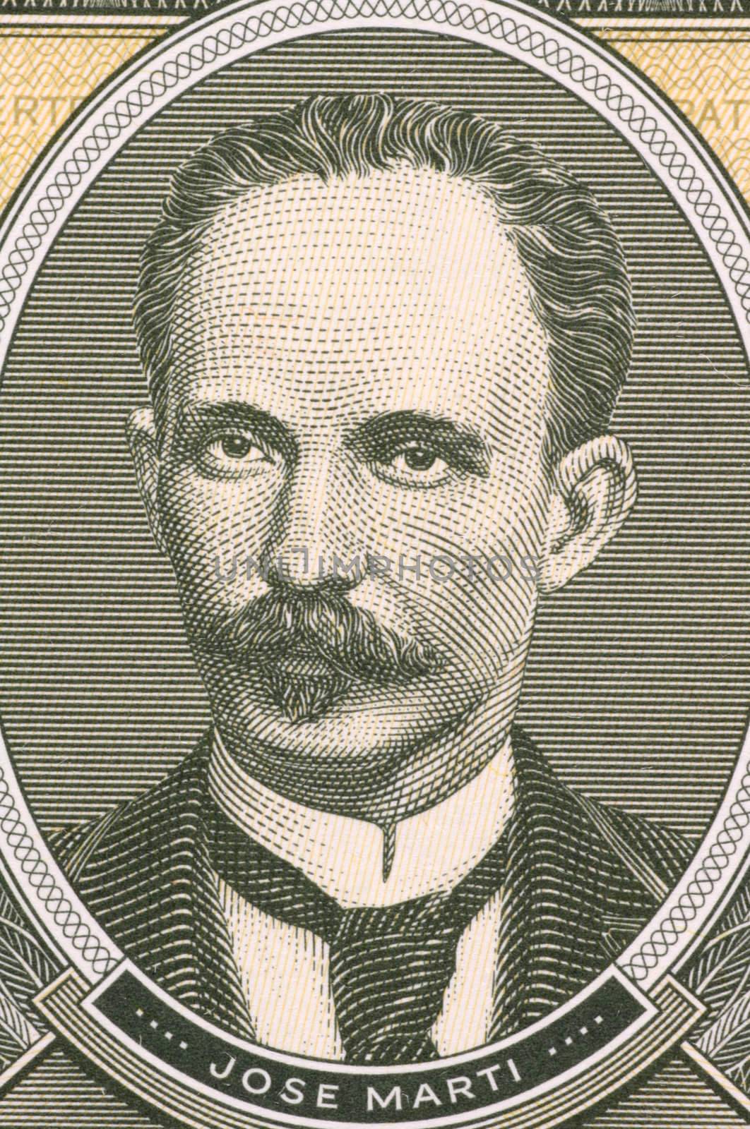 Jose Marti on 1 Peso 1986 from Cuba. Cuban national hero who fought against spanish and later usa. He was also an important figure in latin American literature.