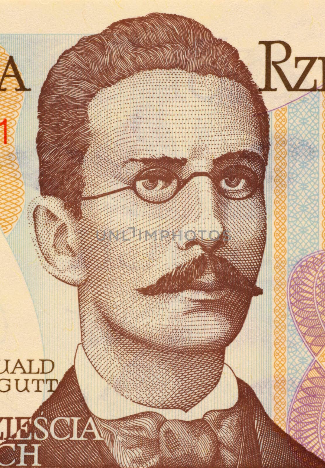 Romuald Traugutt on 20 Zlotych 1982 Banknote from Poland. General, war hero and commanded of the ''january uprising''.